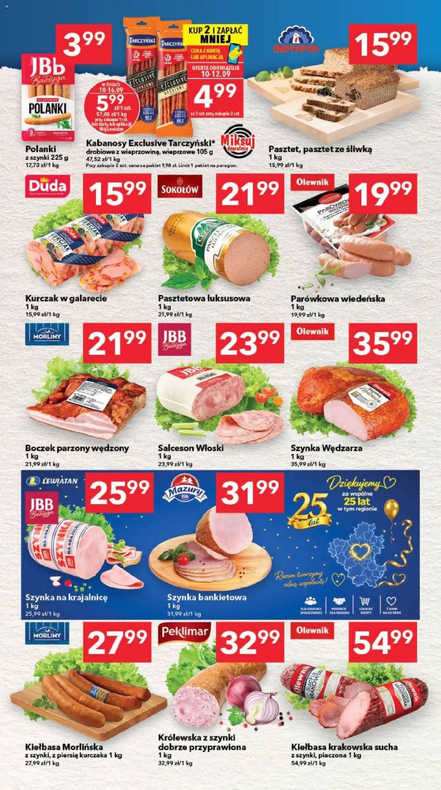 Lewiatan gazetka - Bydgoszcz od 10.09.2026 | Strona: 2 | Produkty: Kiełbasa, Kurczak, Kabanosy, Krakowska sucha