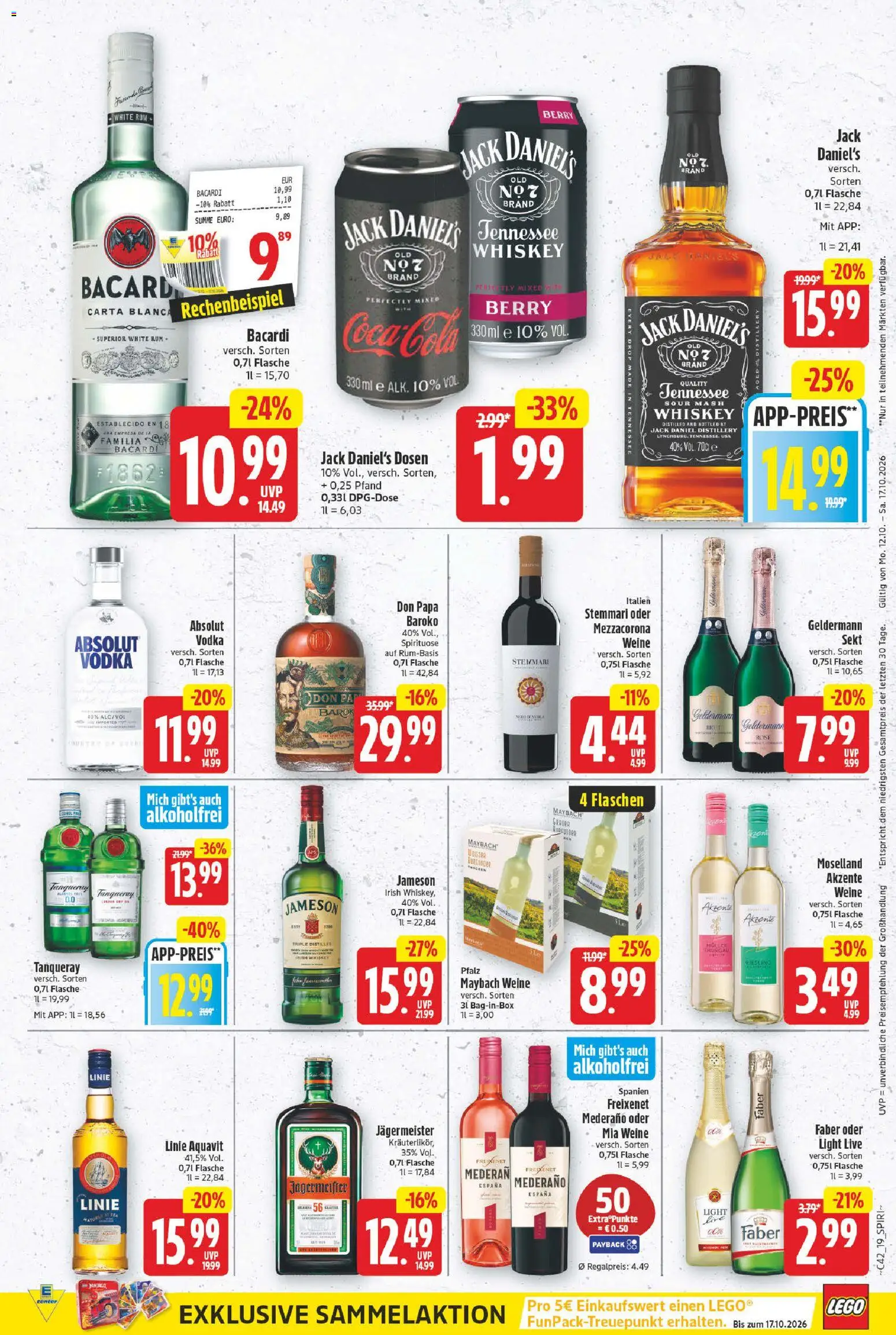 E center Prospekt – gültig ab 12.10.2026 | Seite: 19 | Produkte: Sekt, Rum, Jack Daniel's, Whiskey