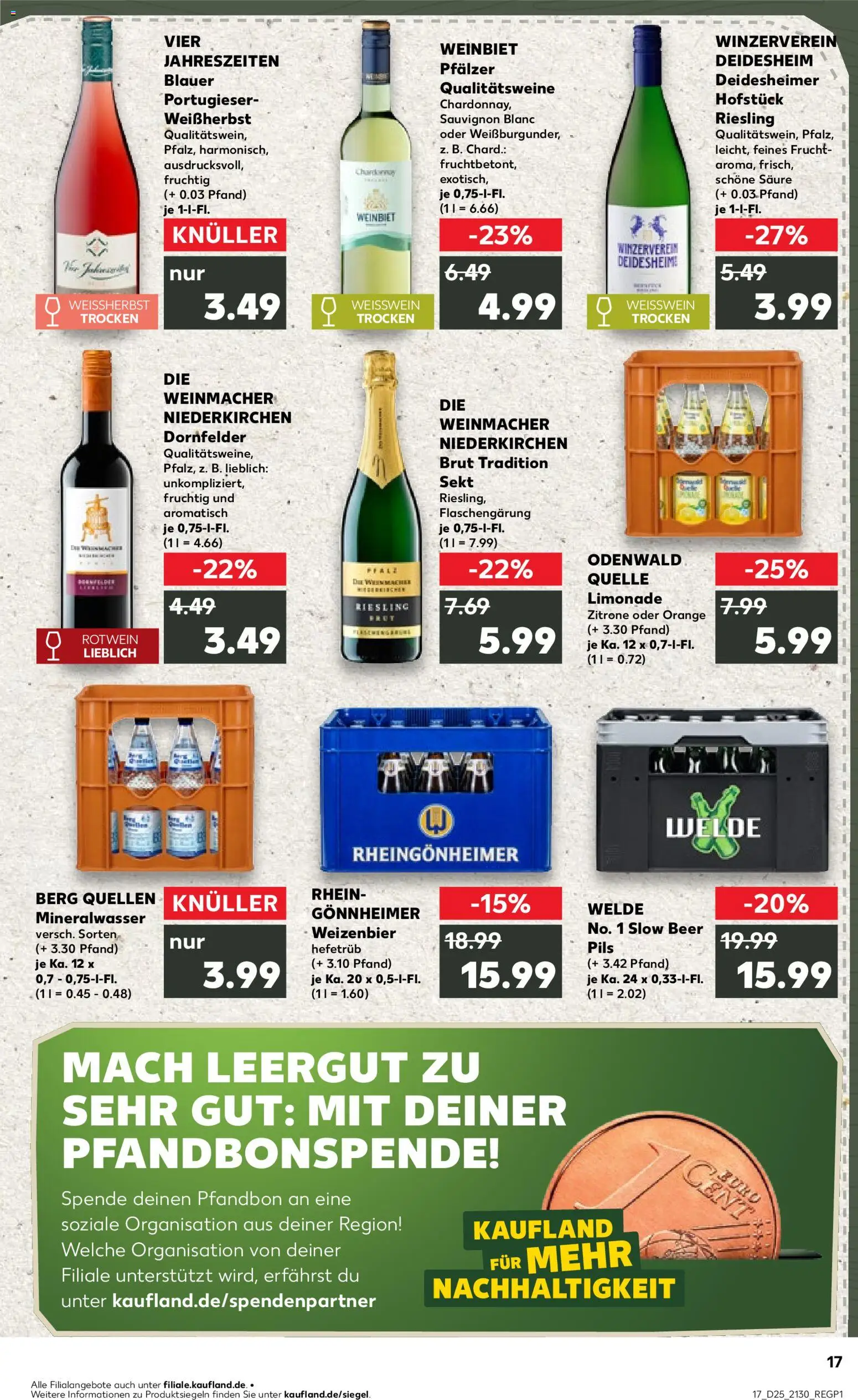 Kaufland Prospekt Speyer – gültig ab 18.06.2026 | Seite: 17 | Produkte: Sekt, Pils, Limonade, Mineralwasser