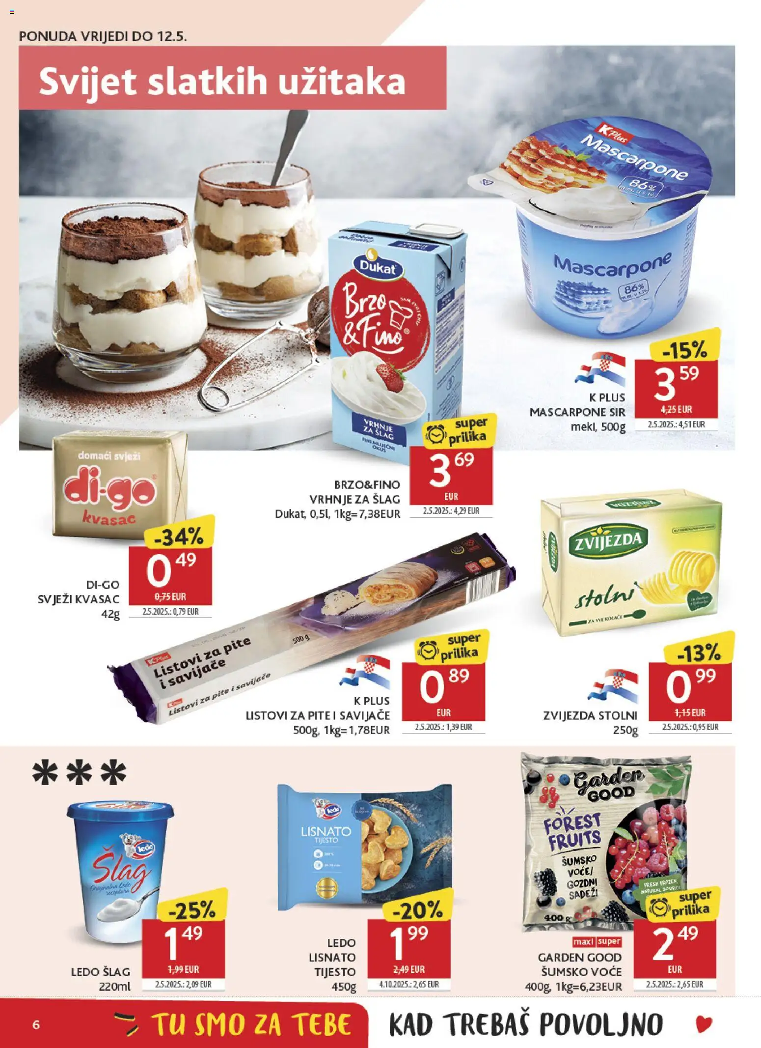Konzum HR akciós ujság - amely érvényes a következő dátumtól: 06.05.2026 | Oldal: 6 | Termékek: Mascarpone