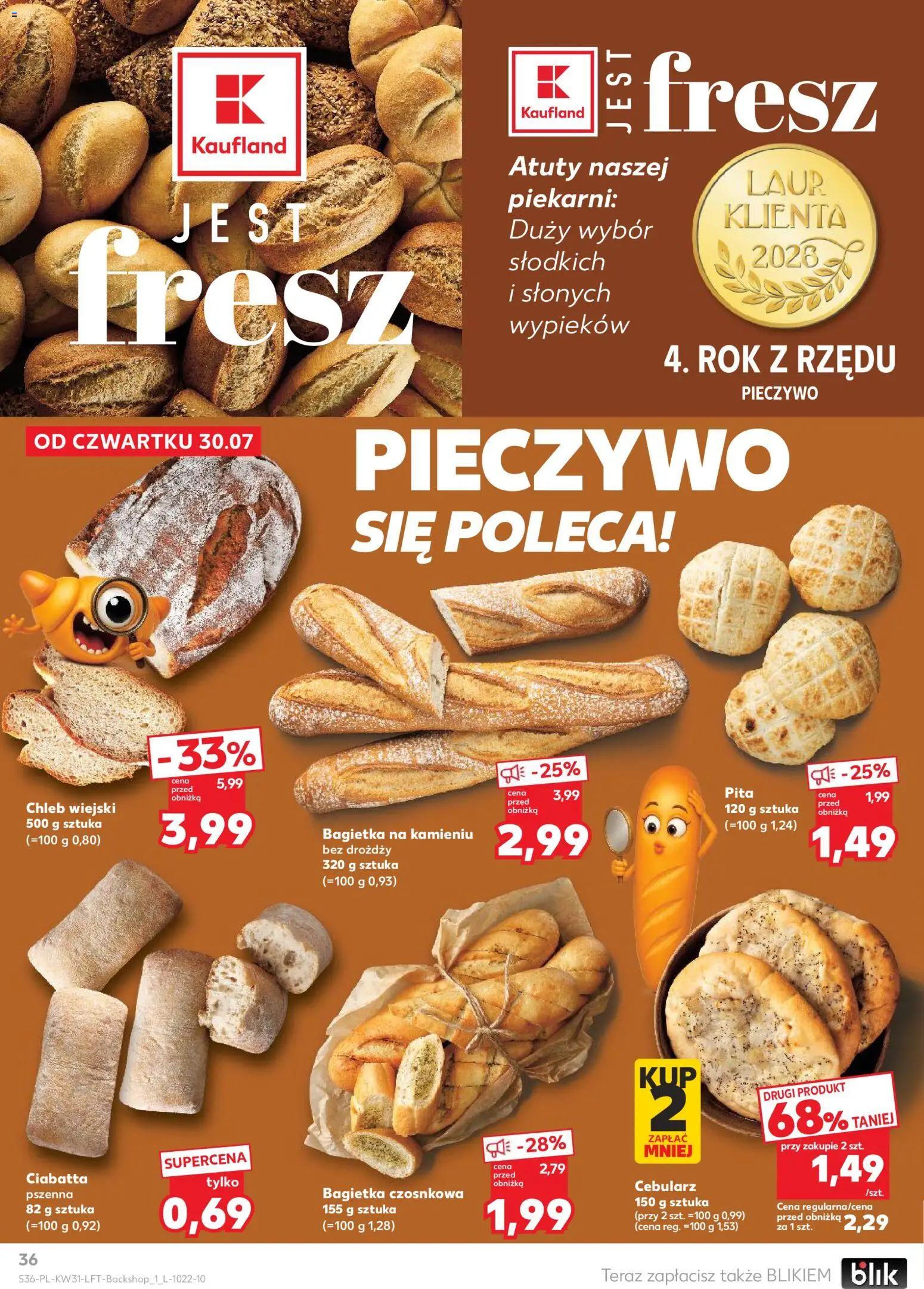 Kaufland gazetka od 30.07.2026 | Strona: 36 | Produkty: Pieczywo, Chleb, Pita, Ciabatta