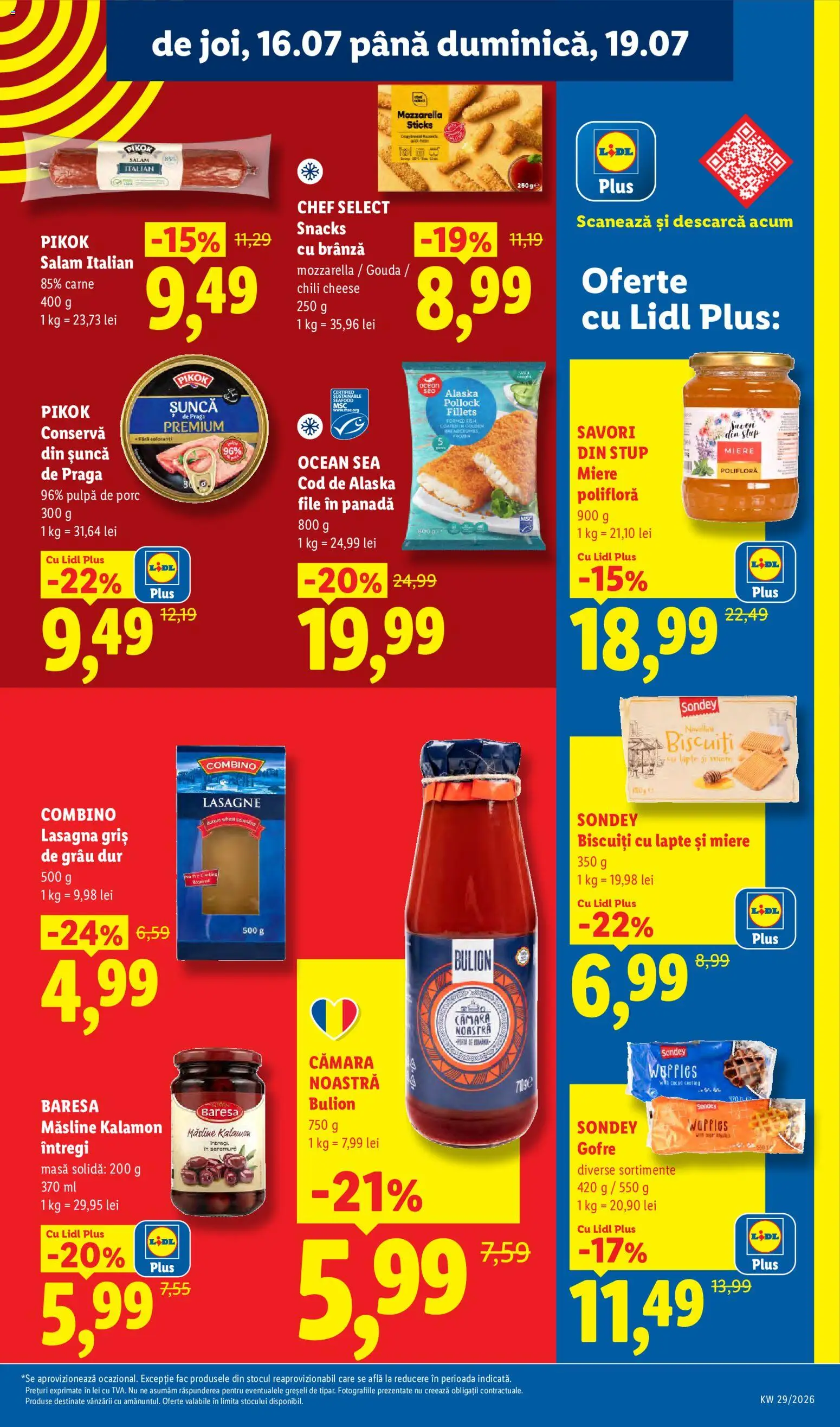 Noul catalog Lidl – valabil de la 13.07.2026 | Pagină: 73 | Produse: Masă, Miere polifloră, Lasagna, Lapte
