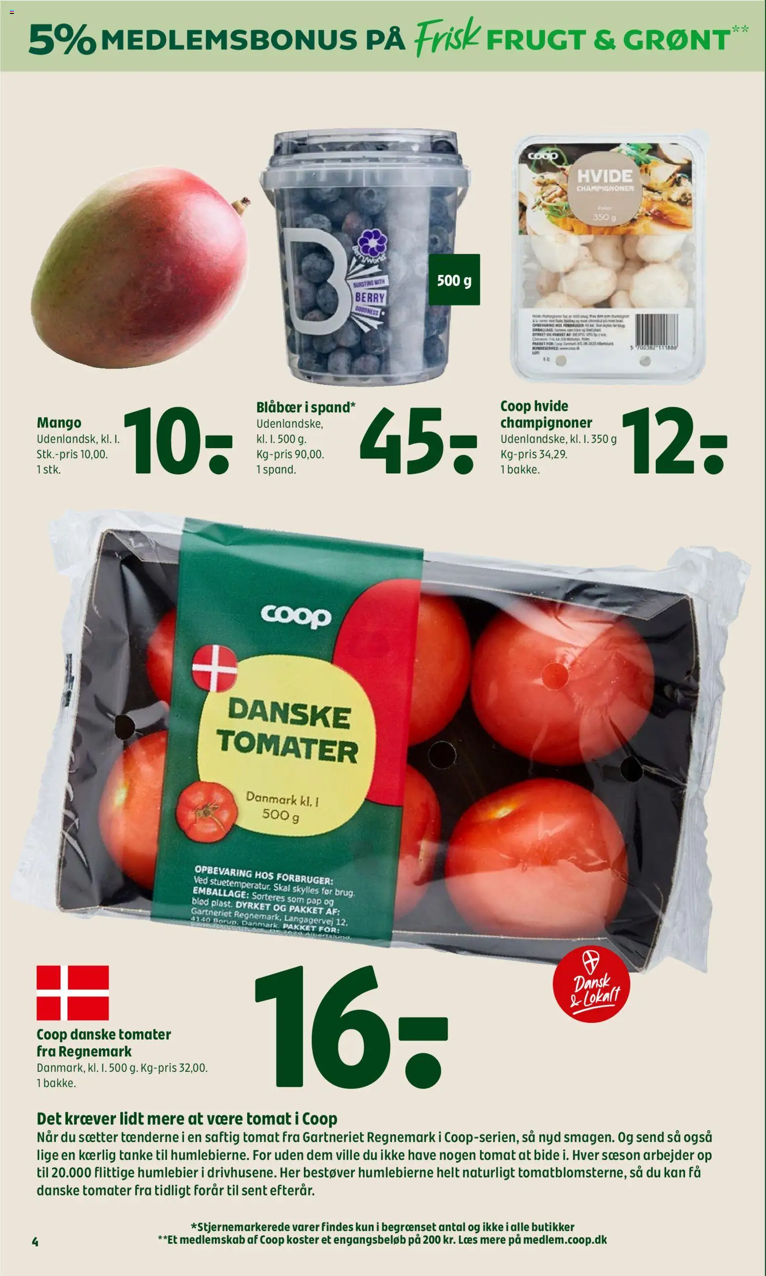 Coop 365 tilbudsavis – gyldig fra 16/07/2026 | Side: 6 | Produkter: Blåbær, Mango, Tomater, Søm