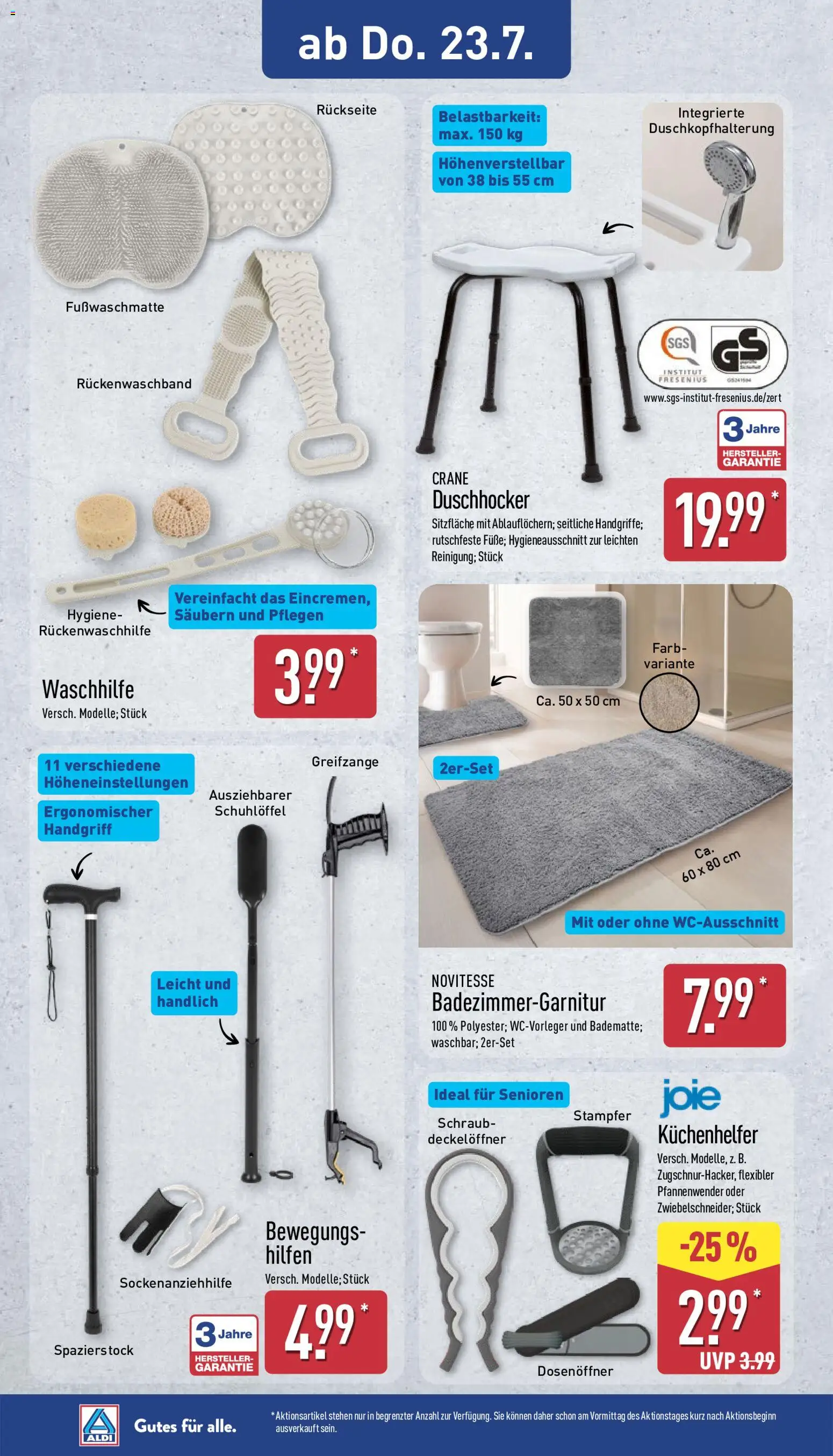 Aldi Ausblick – gültig ab 20.07.2026 | Seite: 12 | Produkte: Duschhocker