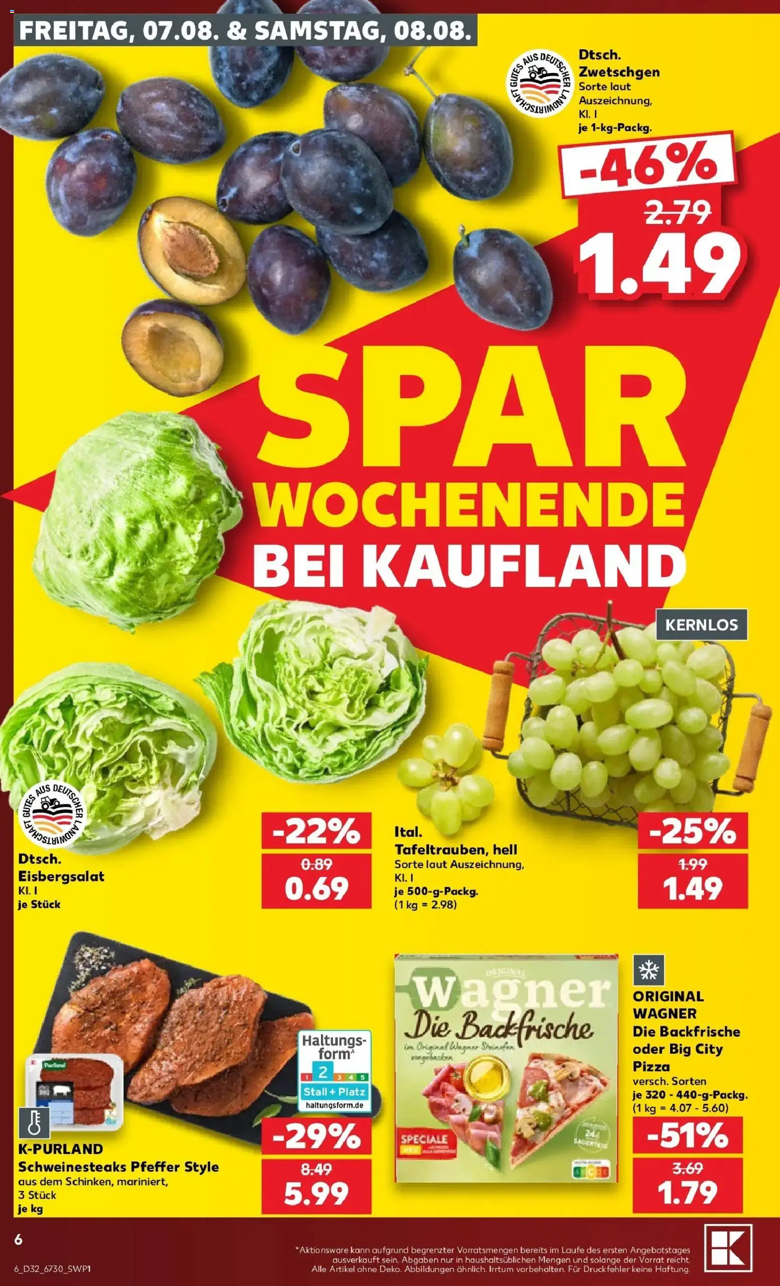 Kaufland Prospekt Borna – gültig ab 03.08.2026 | Seite: 15 | Produkte: Zwetschgen, Eisbergsalat, Pfeffer, Pizza