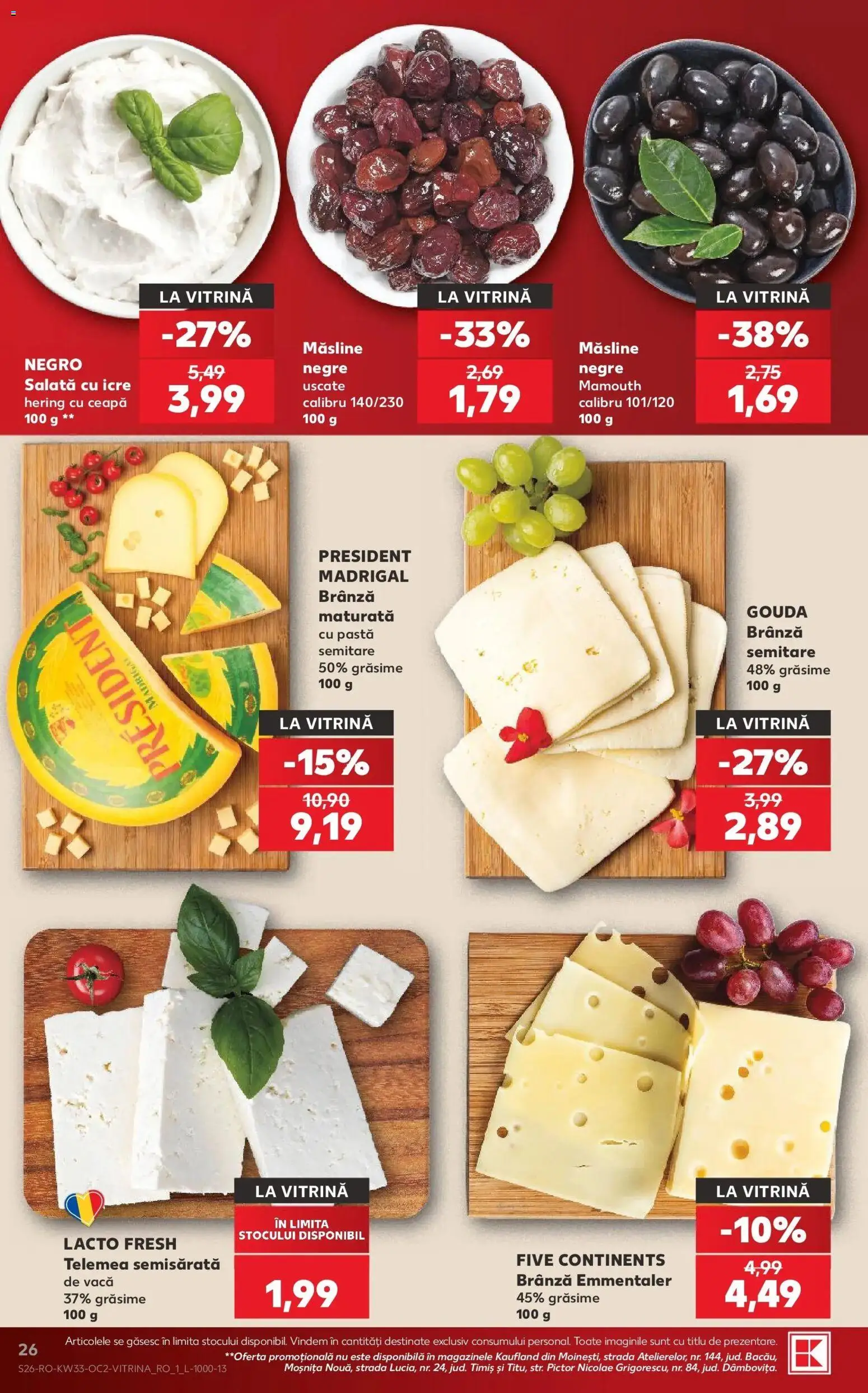 Kaufland Deva 12.08.2026 - Revista si Oferta | Pagină: 26 | Produse: Vitrină, Brânză, Salată cu icre, Gouda