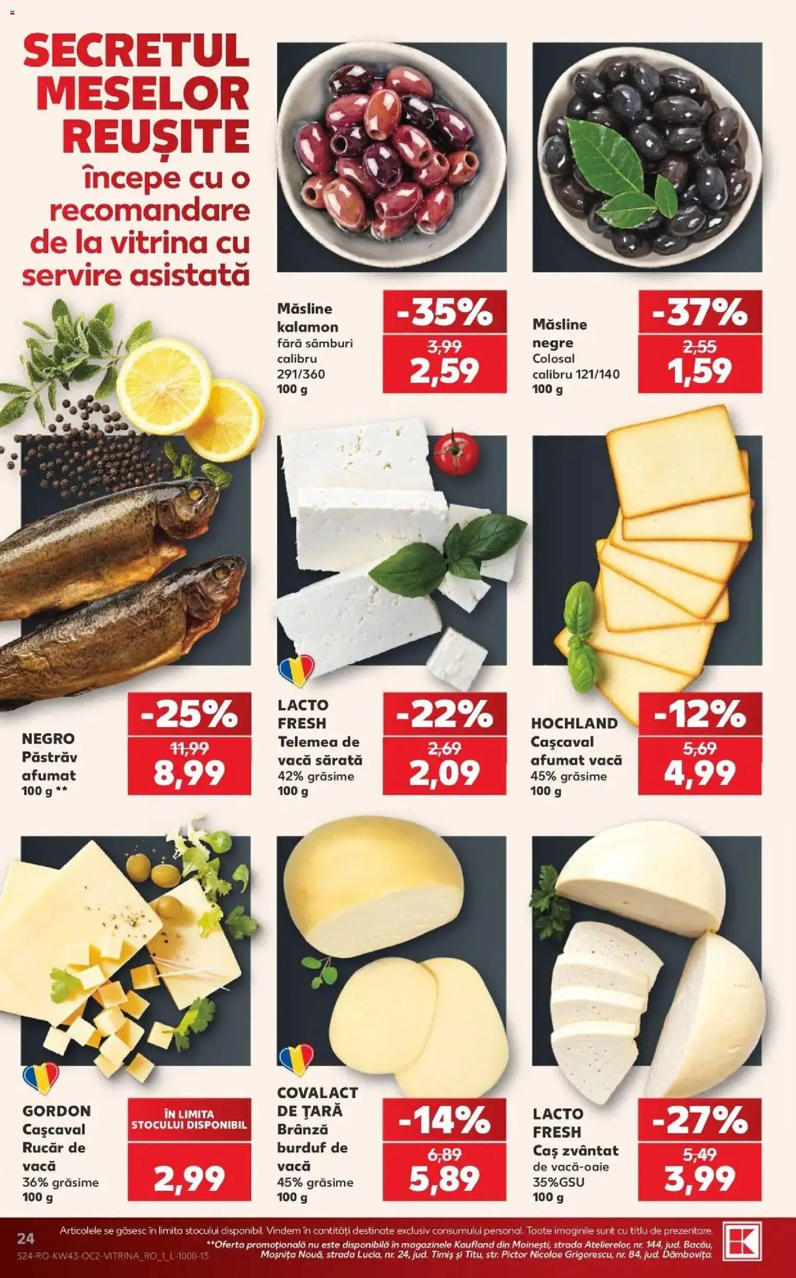 Kaufland Curtea de Argeș 21.10.2026 - Revista si Oferta | Pagină: 24 | Produse: Pastrav, Vitrină, Cașcaval, Hochland