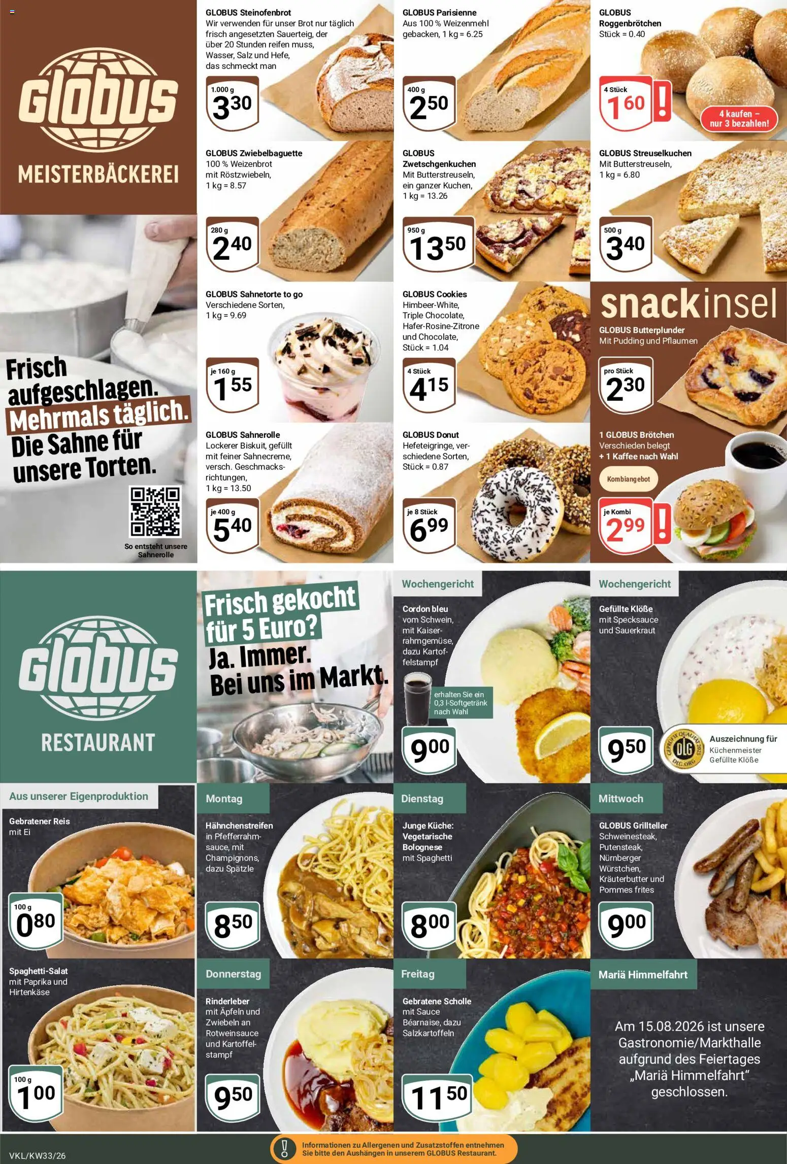 Globus Prospekt Völklingen – gültig ab 10.08.2026 | Seite: 9 | Produkte: Weizenmehl, Pommes frites, Reis, Sahne