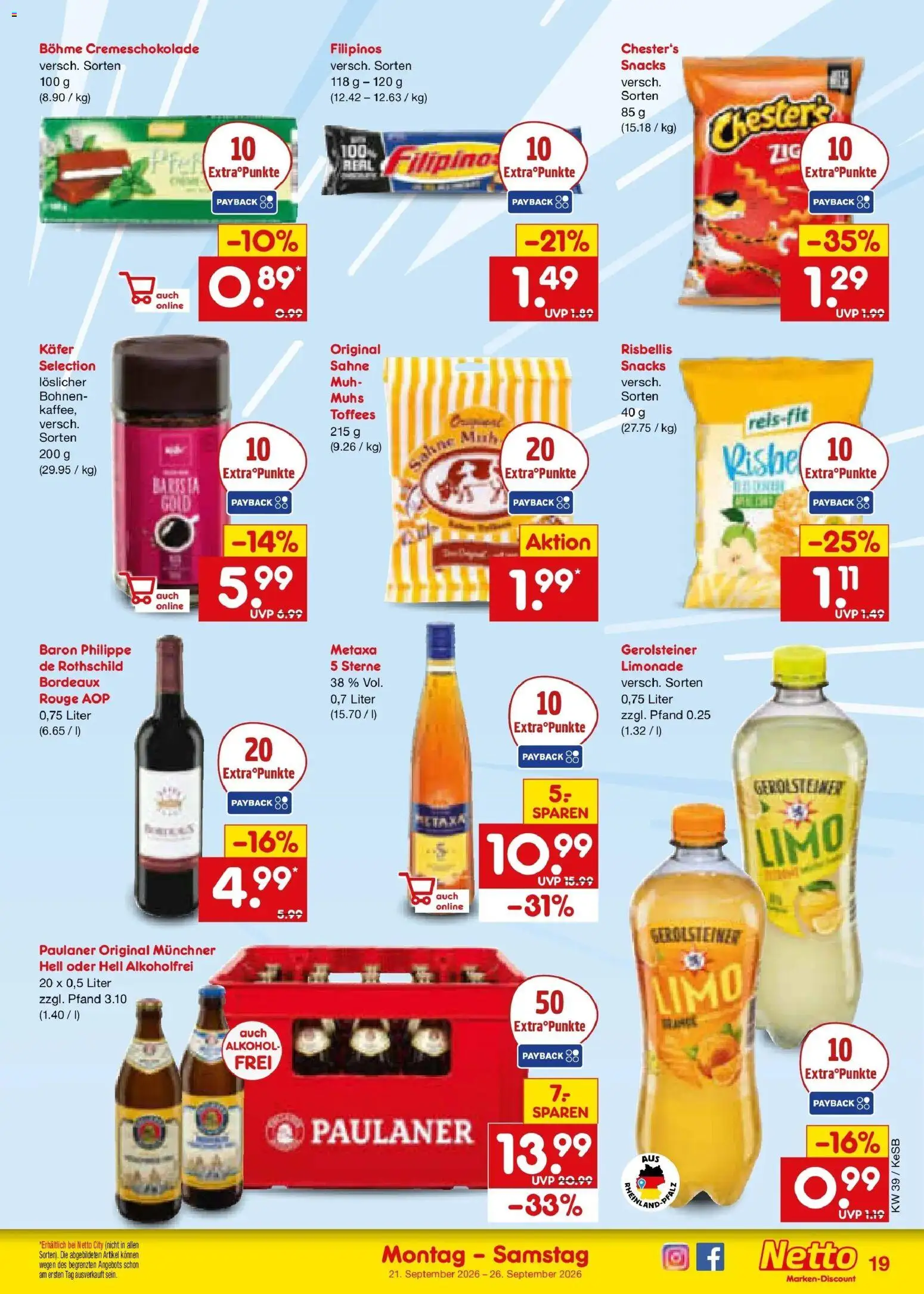 Netto Marken-Discount Prospekt Kruft – gültig ab 21.09.2026 | Seite: 27 | Produkte: Limonade, Rouge, Paulaner, Gerolsteiner