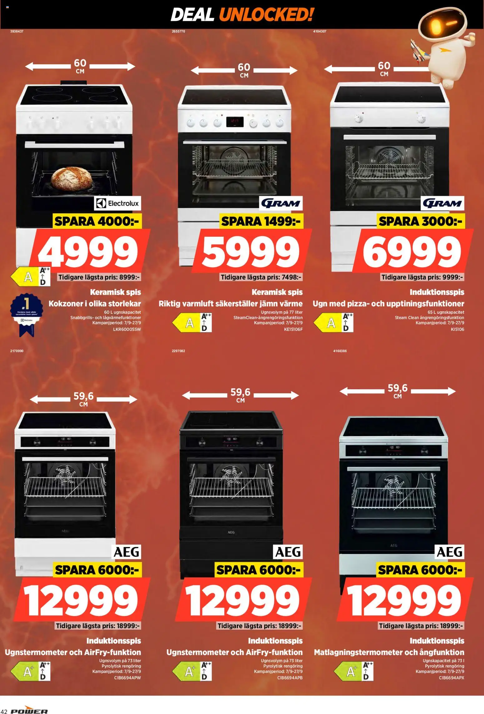 Power reklamblad aktuell från 14/09/2026 | Sida: 42 | Produkter: Induktionsspis, Pizza, Ugn, Spis