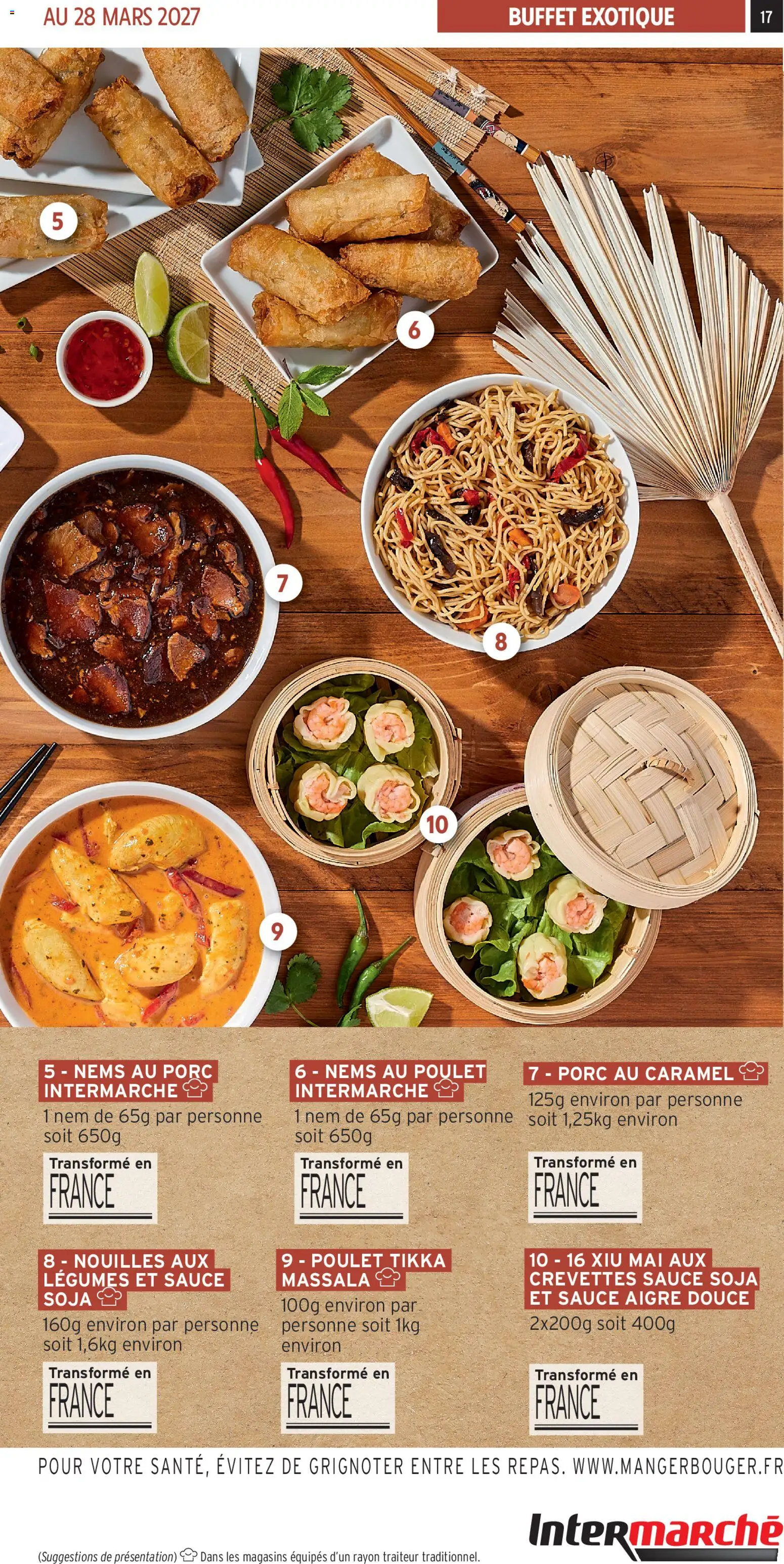 {H1} | Page: 17 | Produits: Crevettes, Poulet, Nems au poulet, Nouilles