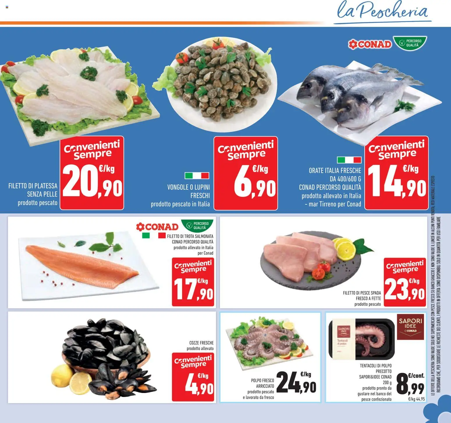 Volantino Conad del 01/07/2026 | Pagina: 15 | Prodotti: Pesce, Vongole, Trota, Pesce spada