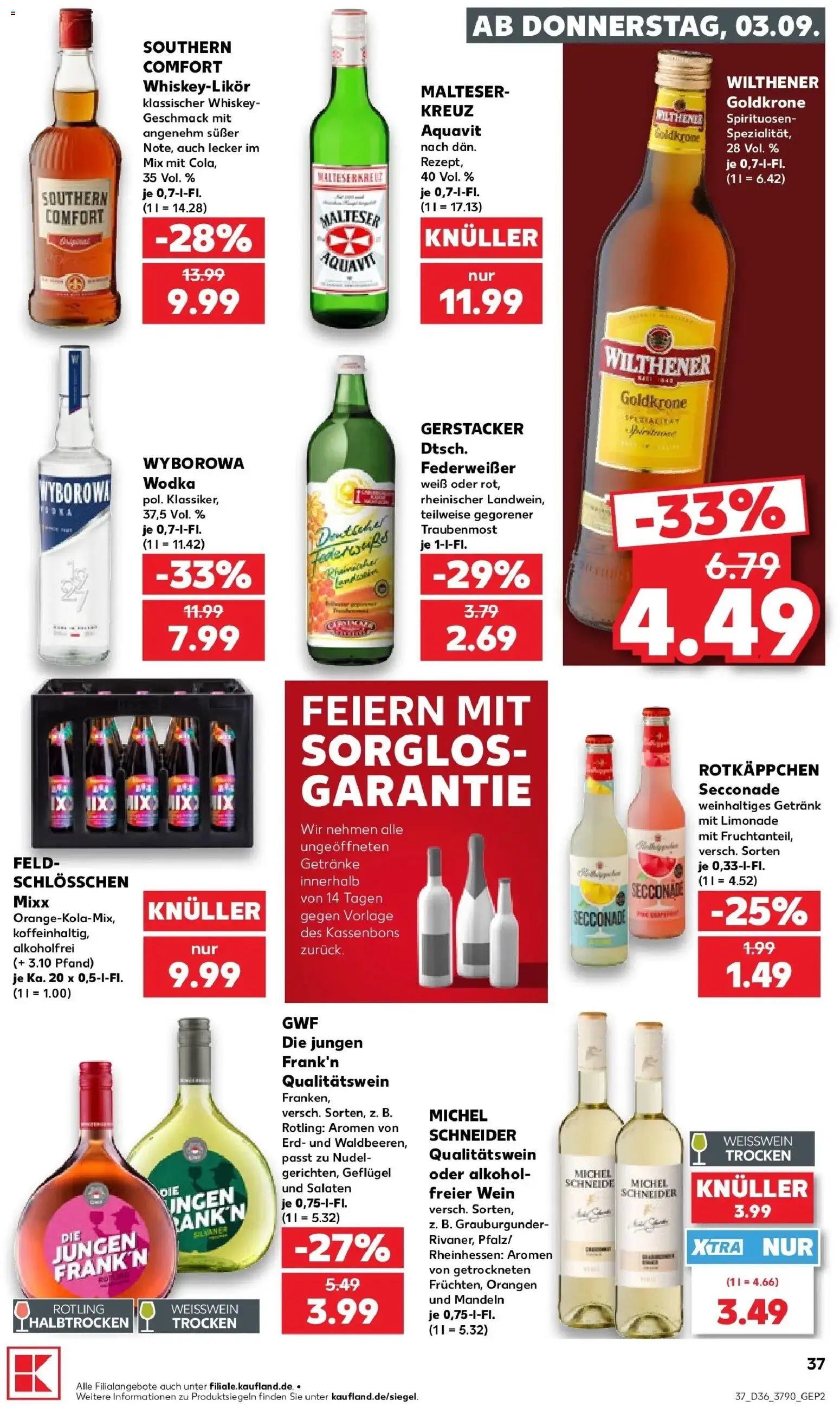 Prospekt Kaufland ab 31.08.2026 » Angebote Online zum Blättern | Seite: 46 | Produkte: Orangen, Southern comfort, Rotkäppchen, Wodka