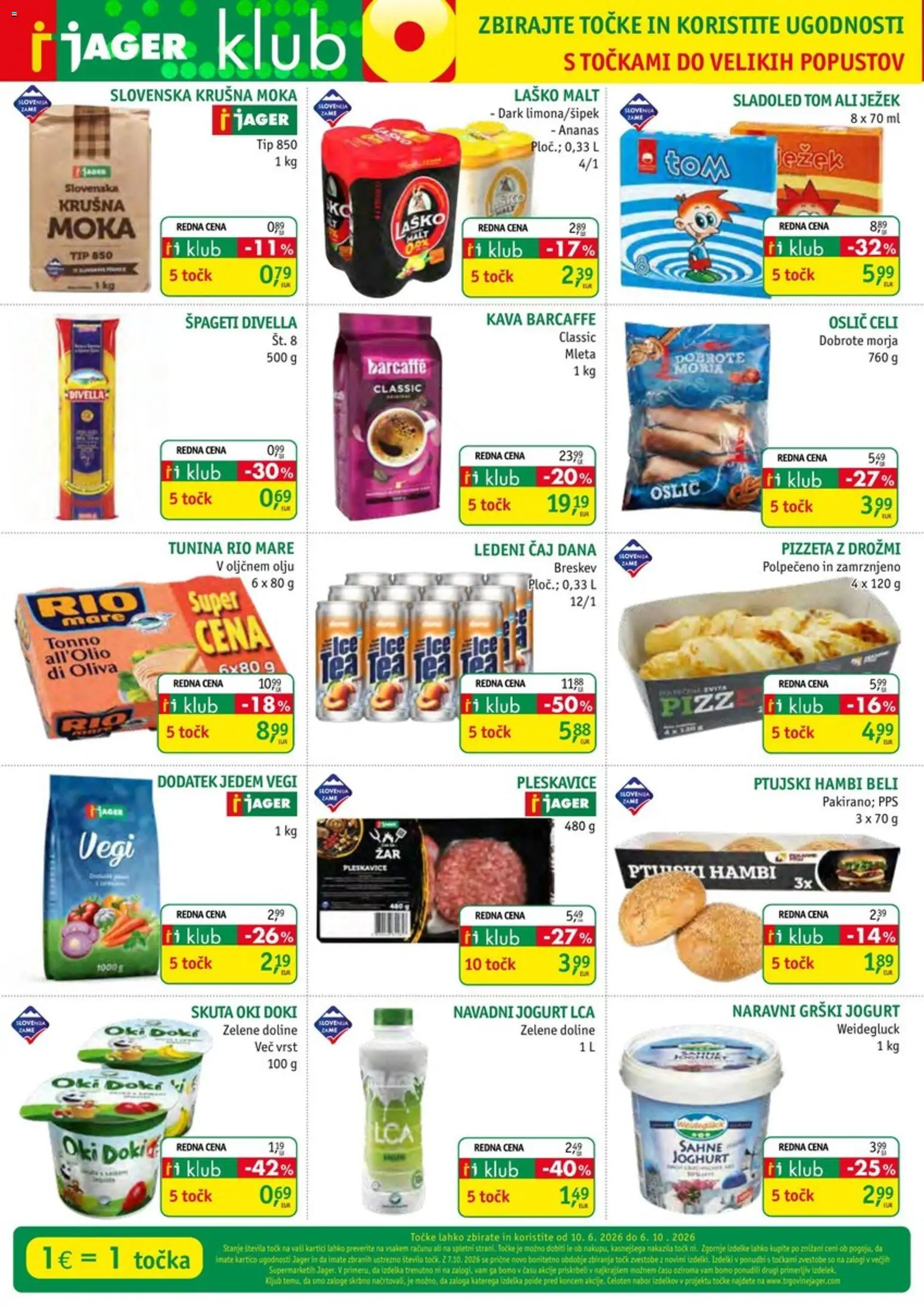 Novi Jager katalog ponudbe – veljaven od 08.07.2026 | Stran: 14 | Izdelki: Grški jogurt, Moka, Pleskavice, Spageti