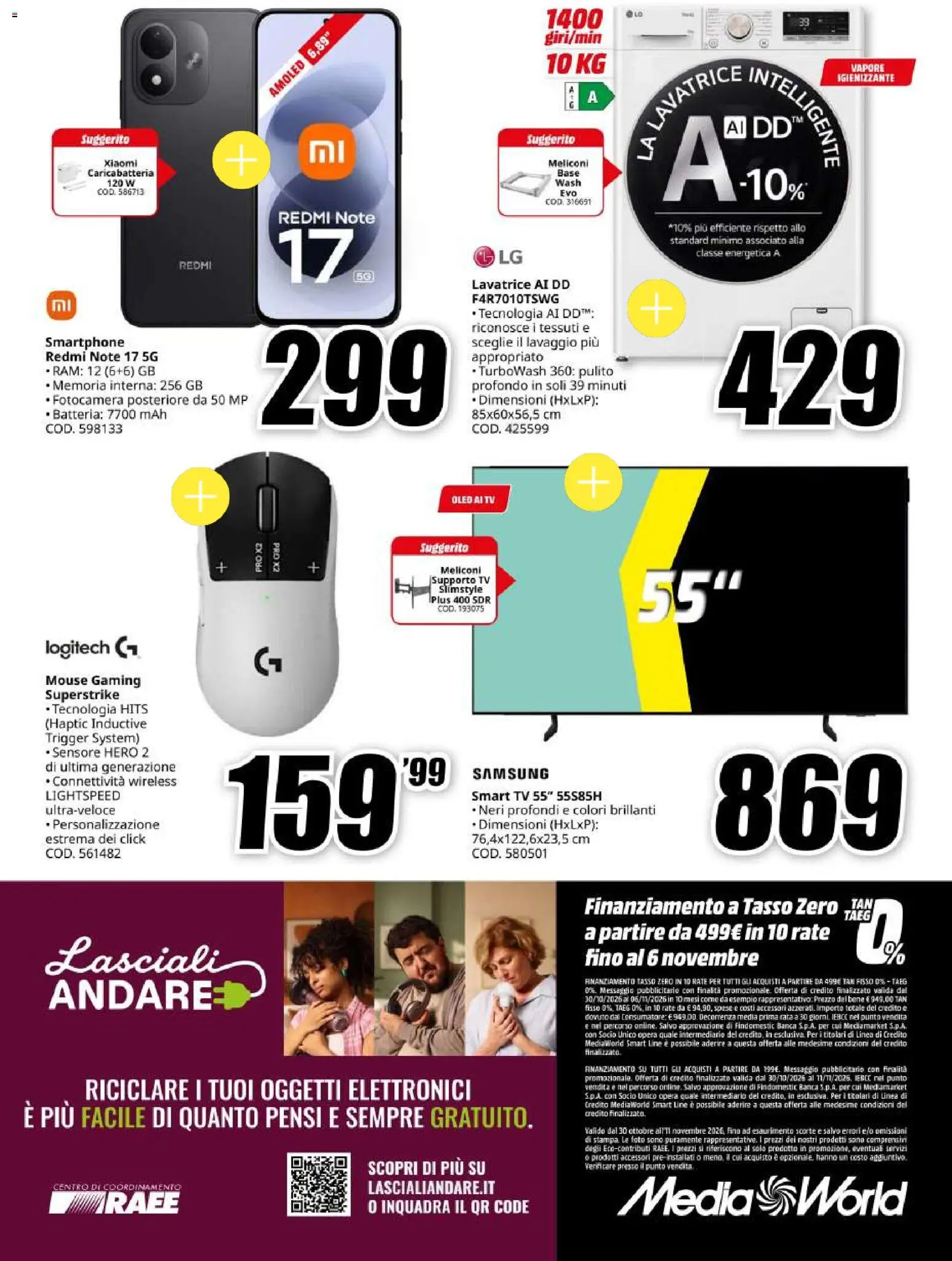 Volantino Media World del 30/10/2026 | Pagina: 34 | Prodotti: Smartphone, Stampa, Batteria, Samsung