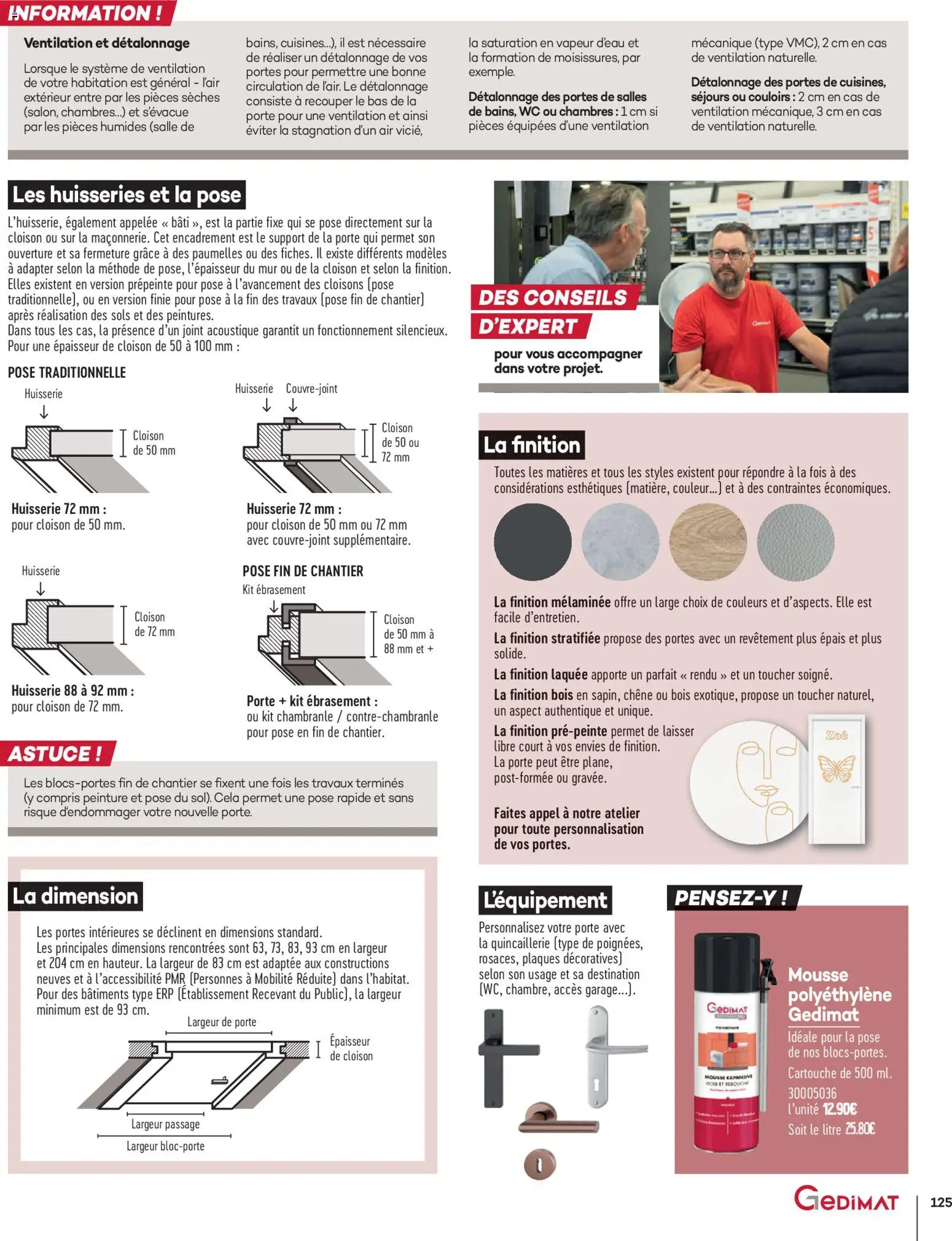 {H1} | Page: 125 | Produits: Mousse, Porte, Portes, Cartouche