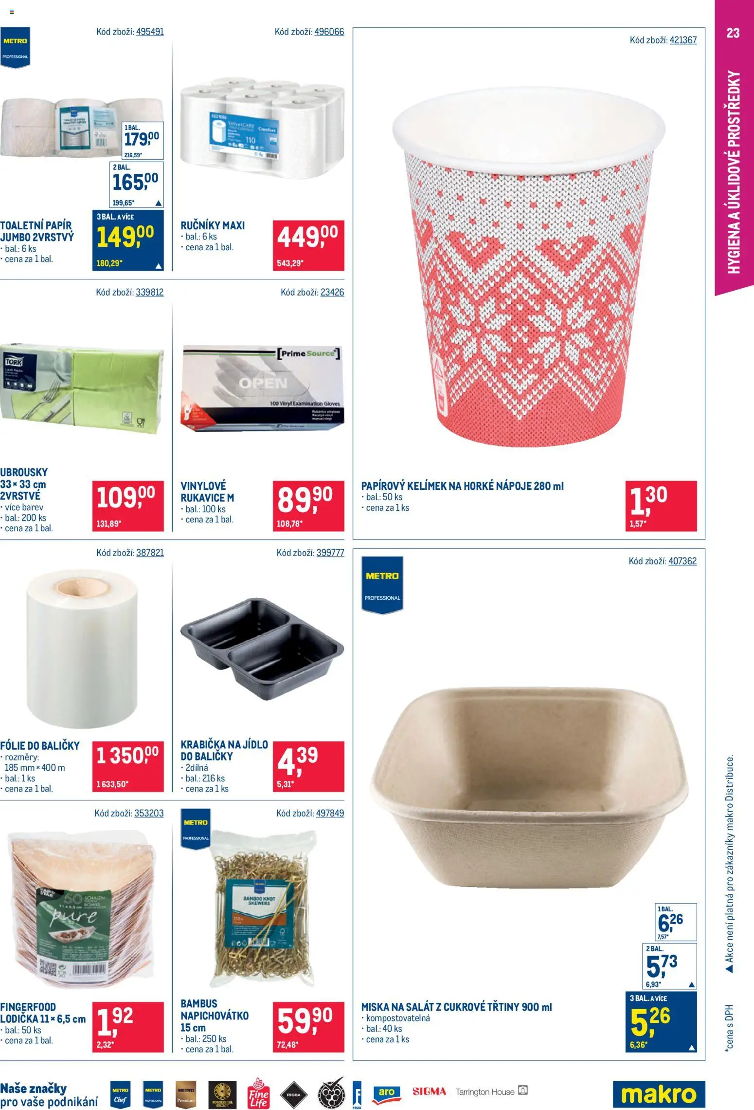 Makro leták - Gastronomie od 21.10.2026 | Strana: 23 | Produkty: Krabička, Rukavice, Salát, Miska