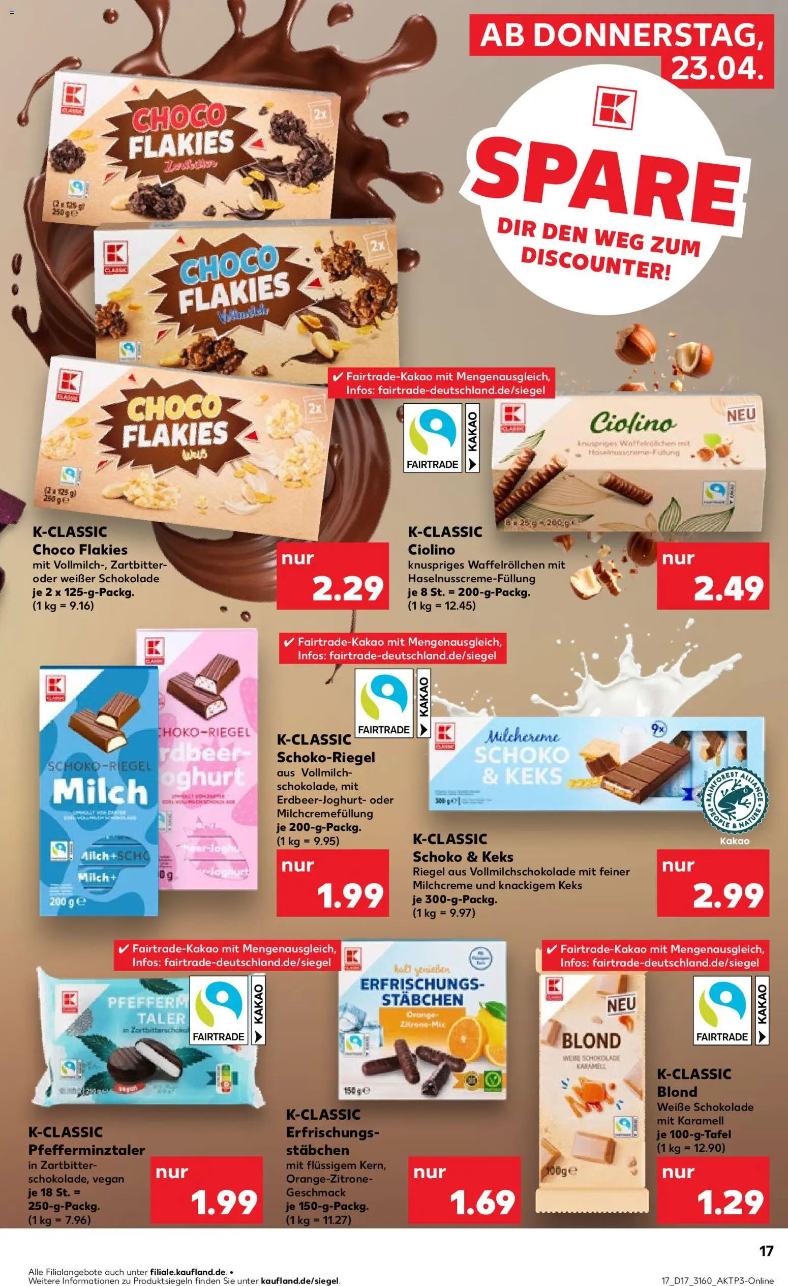 Kaufland Prospekt – gültig ab 23.04.2026 | Seite: 17 | Produkte: Milch, Schokolade