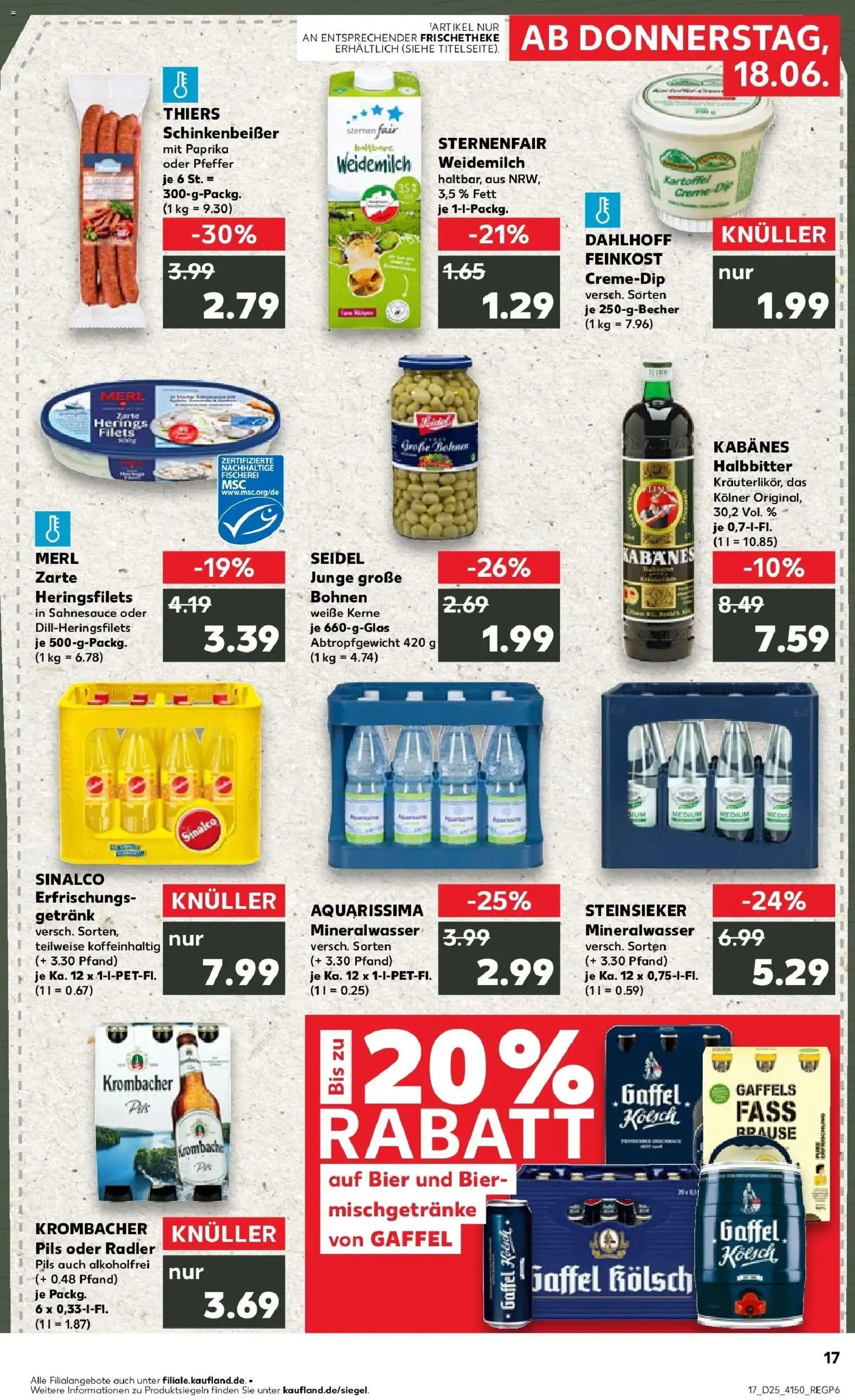 Kaufland Prospekt Troisdorf – gültig ab 18.06.2026 | Seite: 2 | Produkte: Bier, Mineralwasser, Paprika, Pfeffer