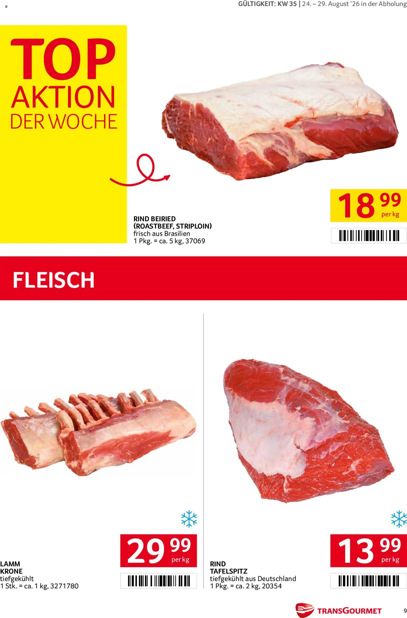 Transgourmet Flugblatt gültig ab 24.08.2026 | Seite: 9