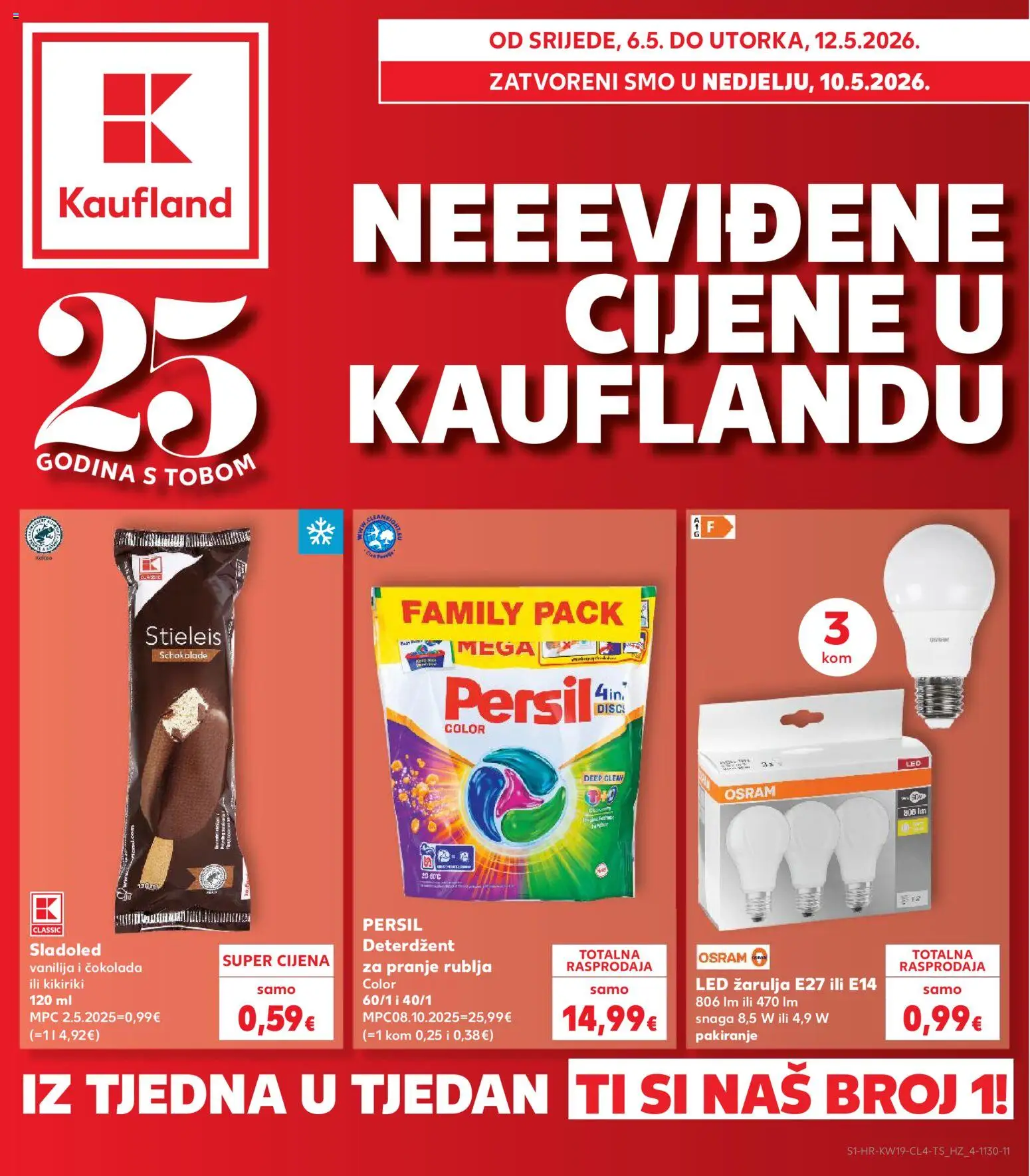 Kaufland katalog | vrijedi od 06.05.2026 | Stranica: 1 | Proizvodi: Deterdžent, Kikiriki, Sladoled, Persil