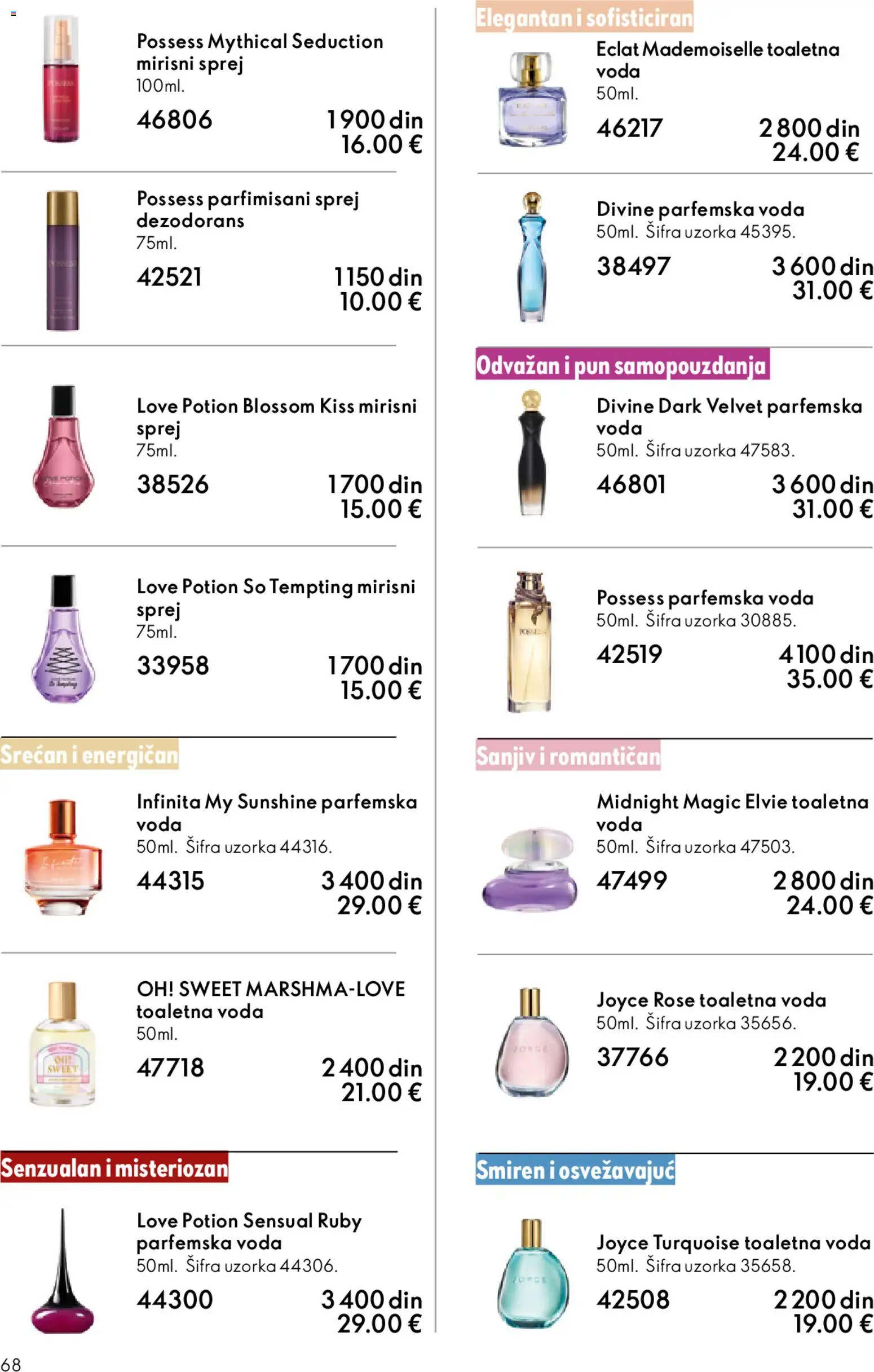 Oriflame katalog - važi od 01.04.2026 | Strana: 68 | Proizvode: Toaletna voda, So, Voda, Dezodorans