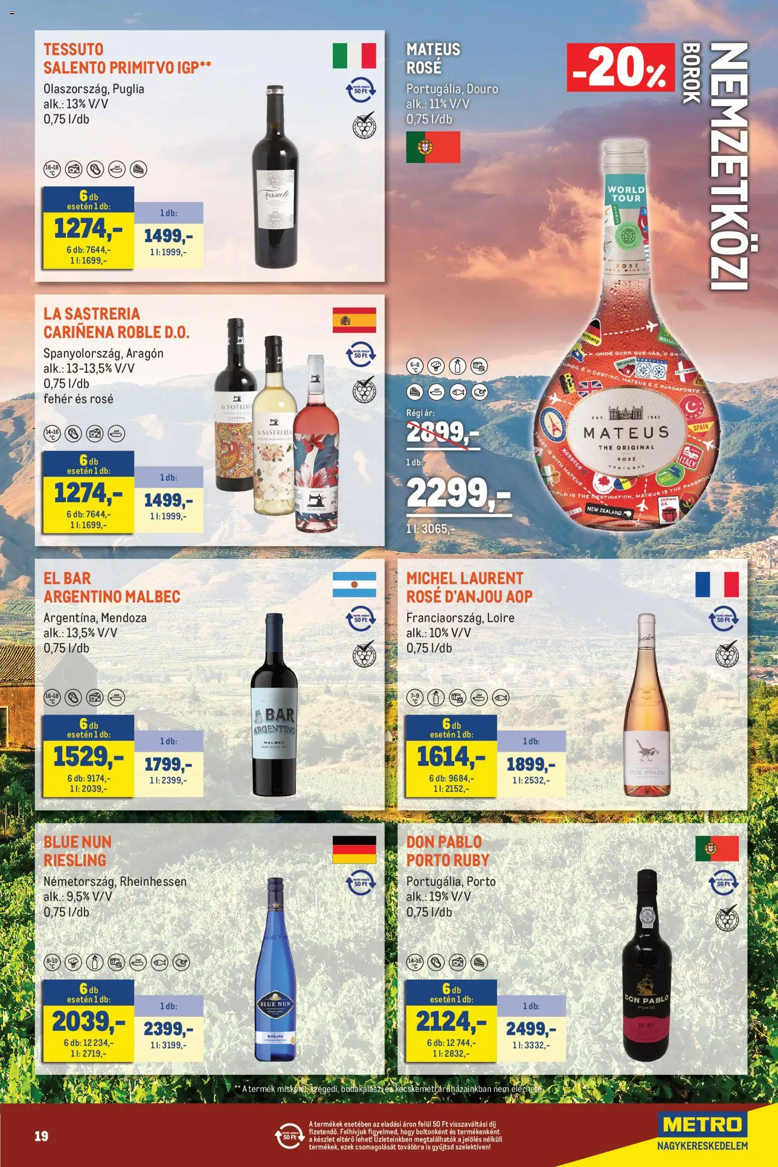 Metro akciós ujság - amely érvényes a következő dátumtól: 2026.10.01. | Oldal: 19 | Termékek: Rosé