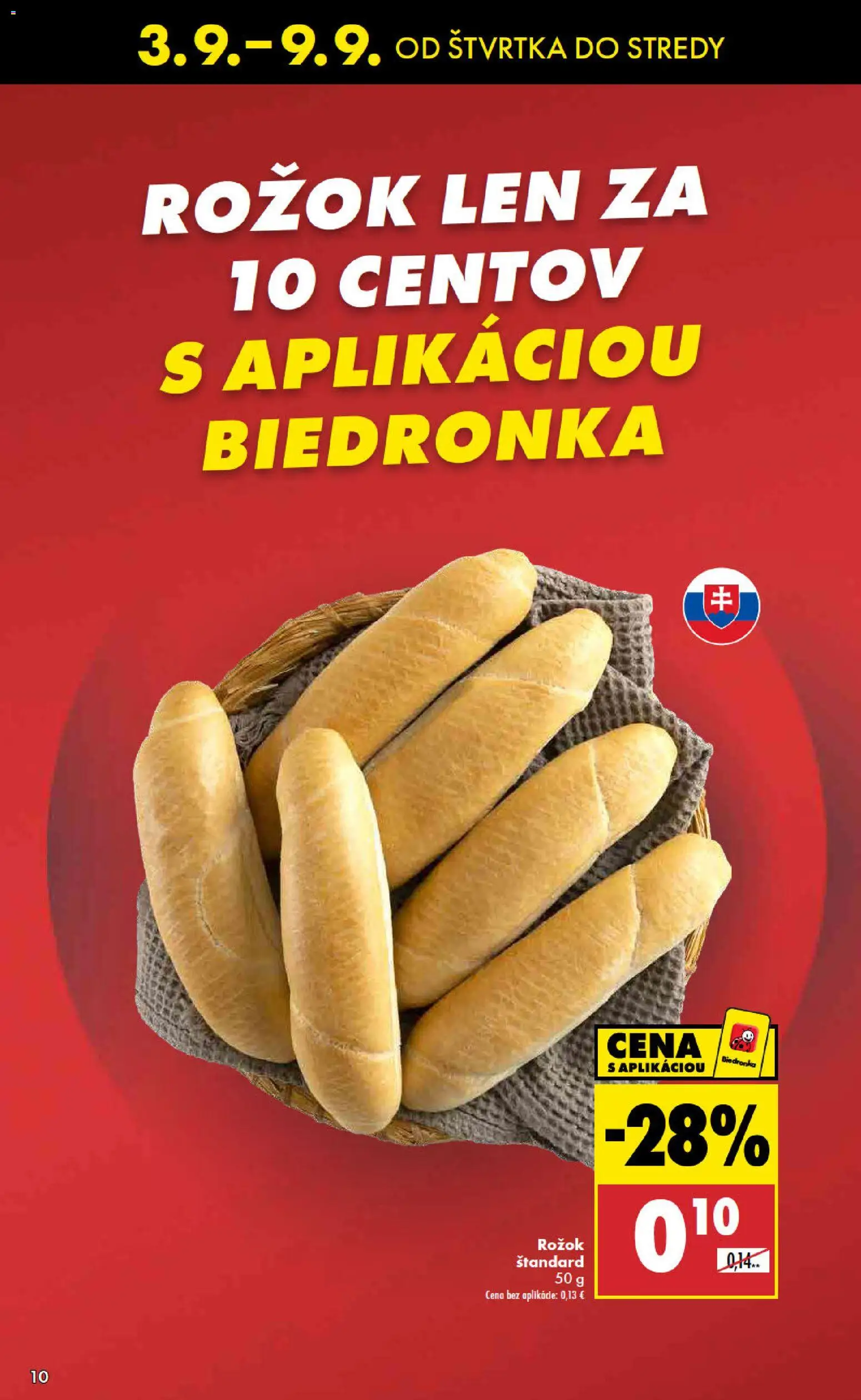 Nové Biedronka akcie – leták je platný od 03.09.2026 | Strana: 10 | Produkty: Rožok