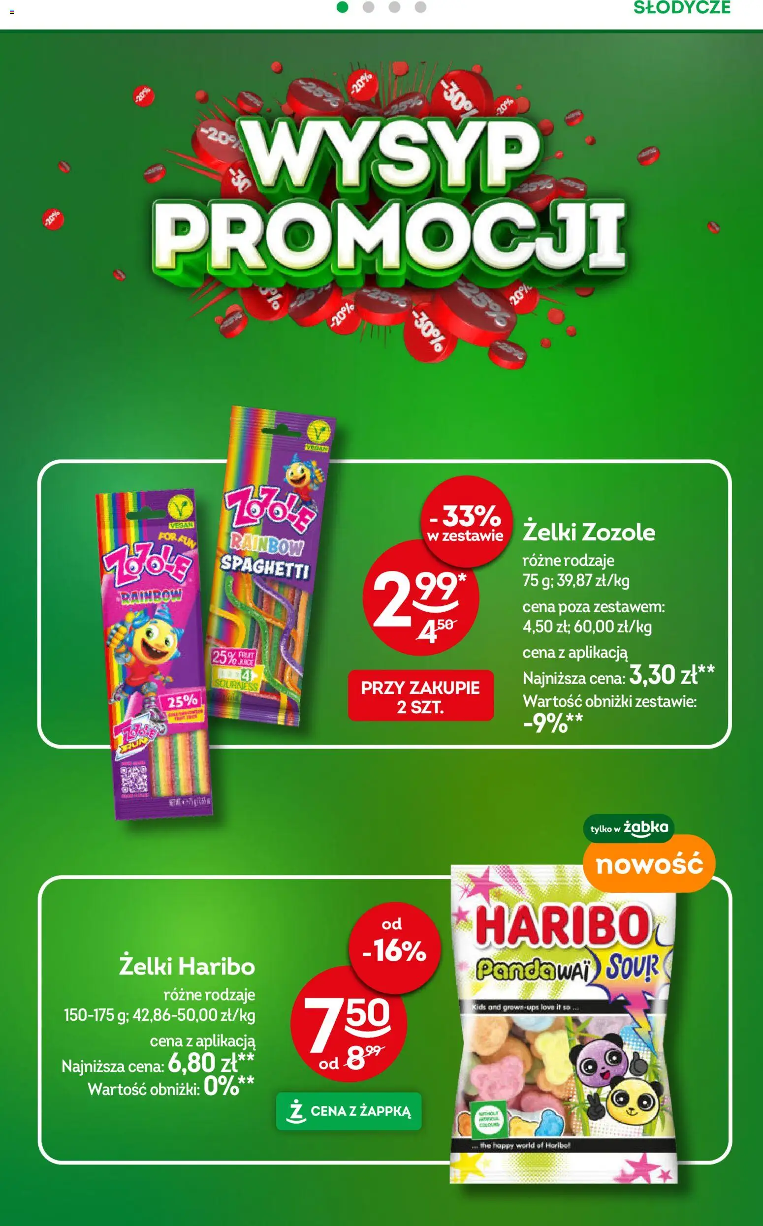 Żabka gazetka od 10.08.2026 | Strona: 28 | Produkty: Żelki haribo, Słodycze, Spaghetti, Żelki