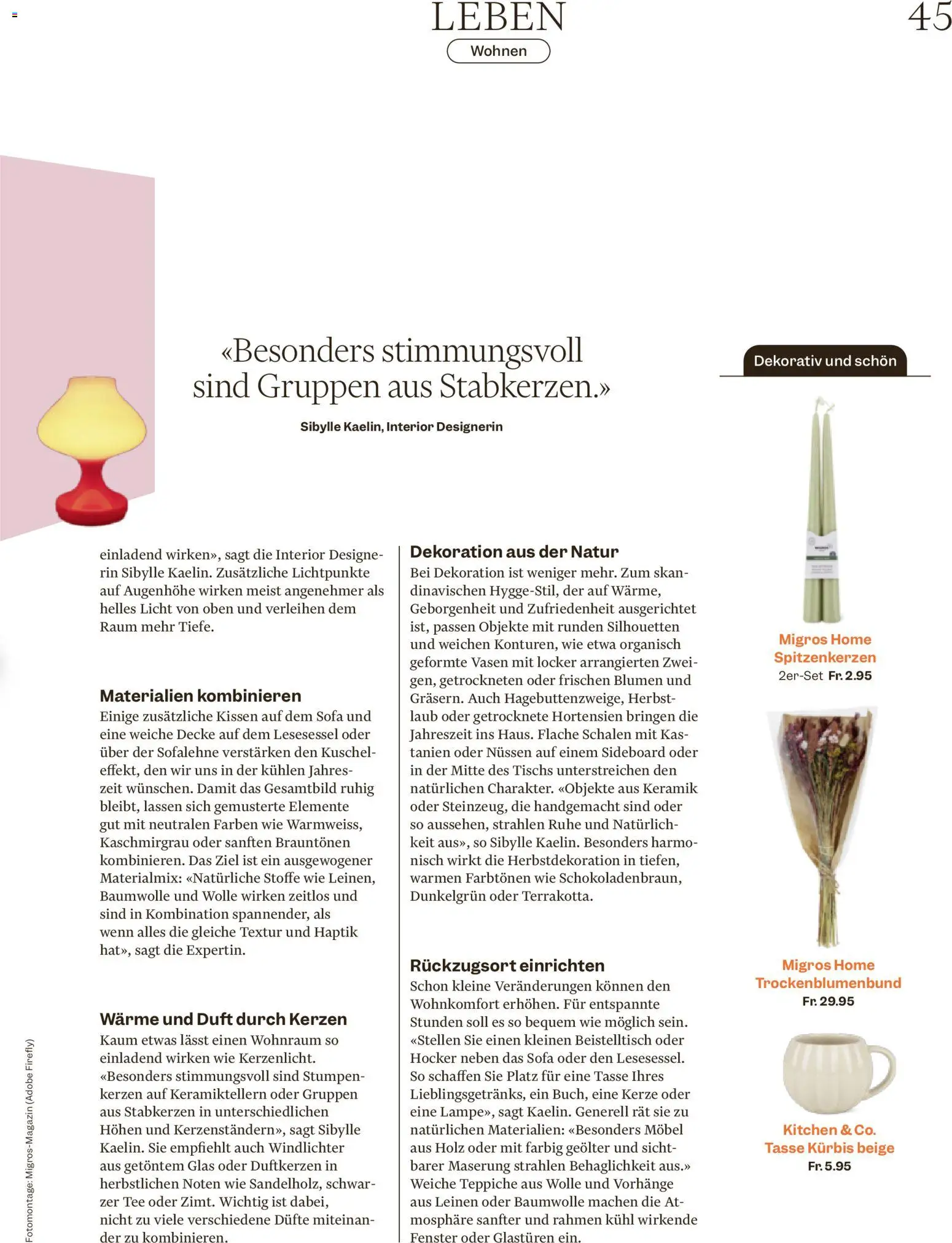 Migros aktionen Magazin – gültig ab 30.09.2026 | Seite: 45 | Produkte: Hocker, Duft, Tee, Kürbis