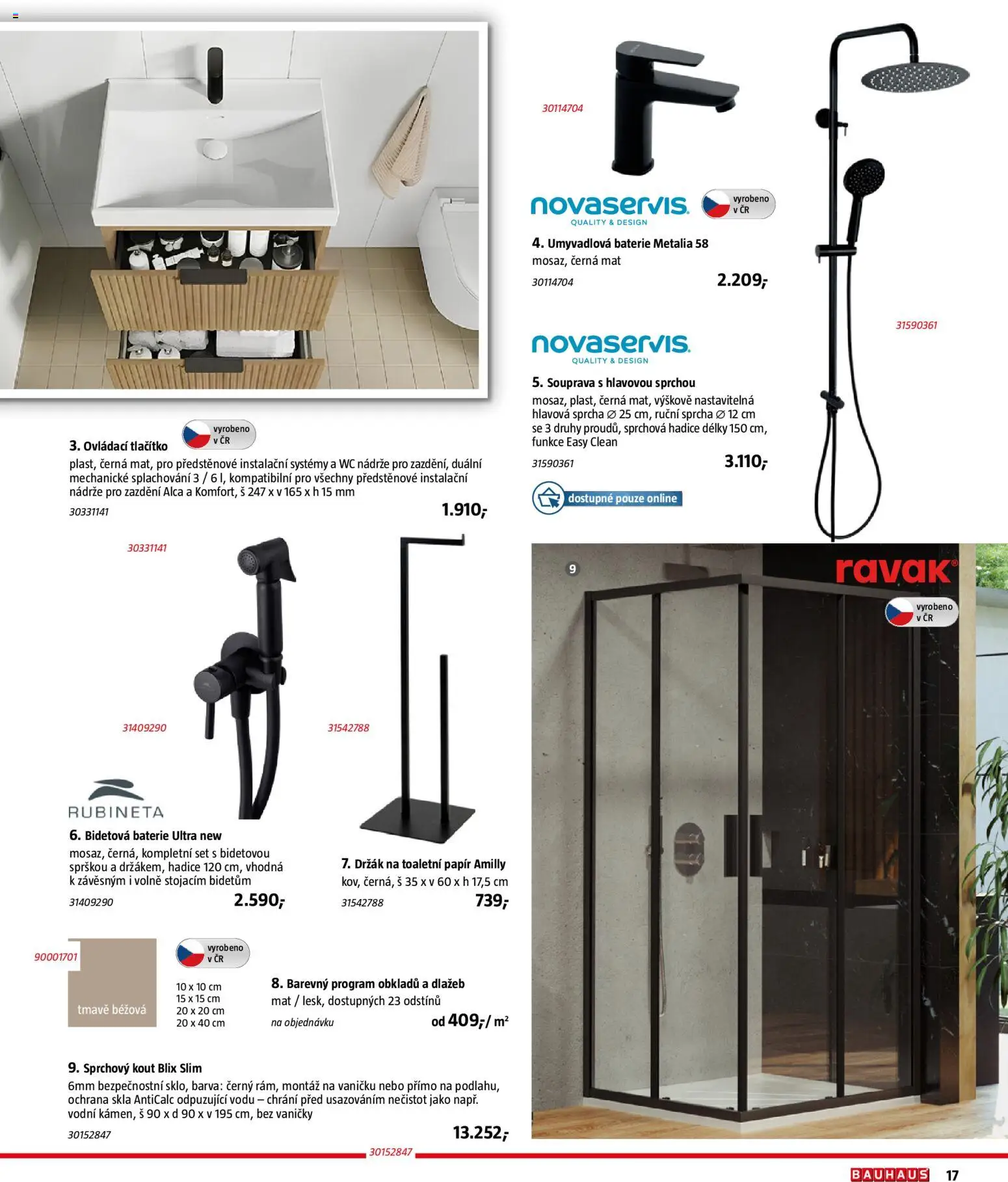 Katalog Sanita od 29.09.2026 | Strana: 17 | Produkty: Toaletní papír, Hadice, Wc, Sprchový kout