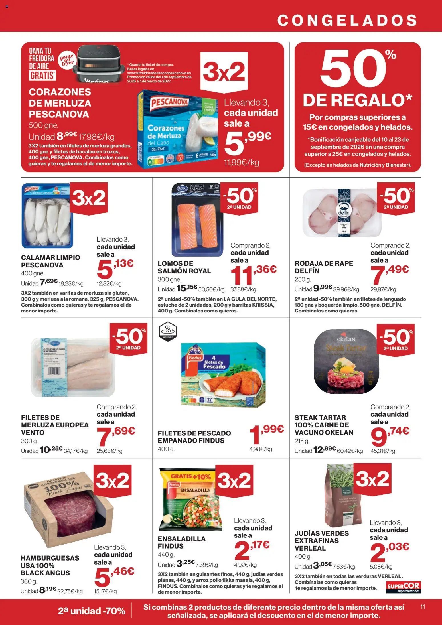 Supercor Canarias │ válido desde el 26/08/2026 | Página: 11 | Productos: Judías, Filetes de merluza, Salmón, Carne