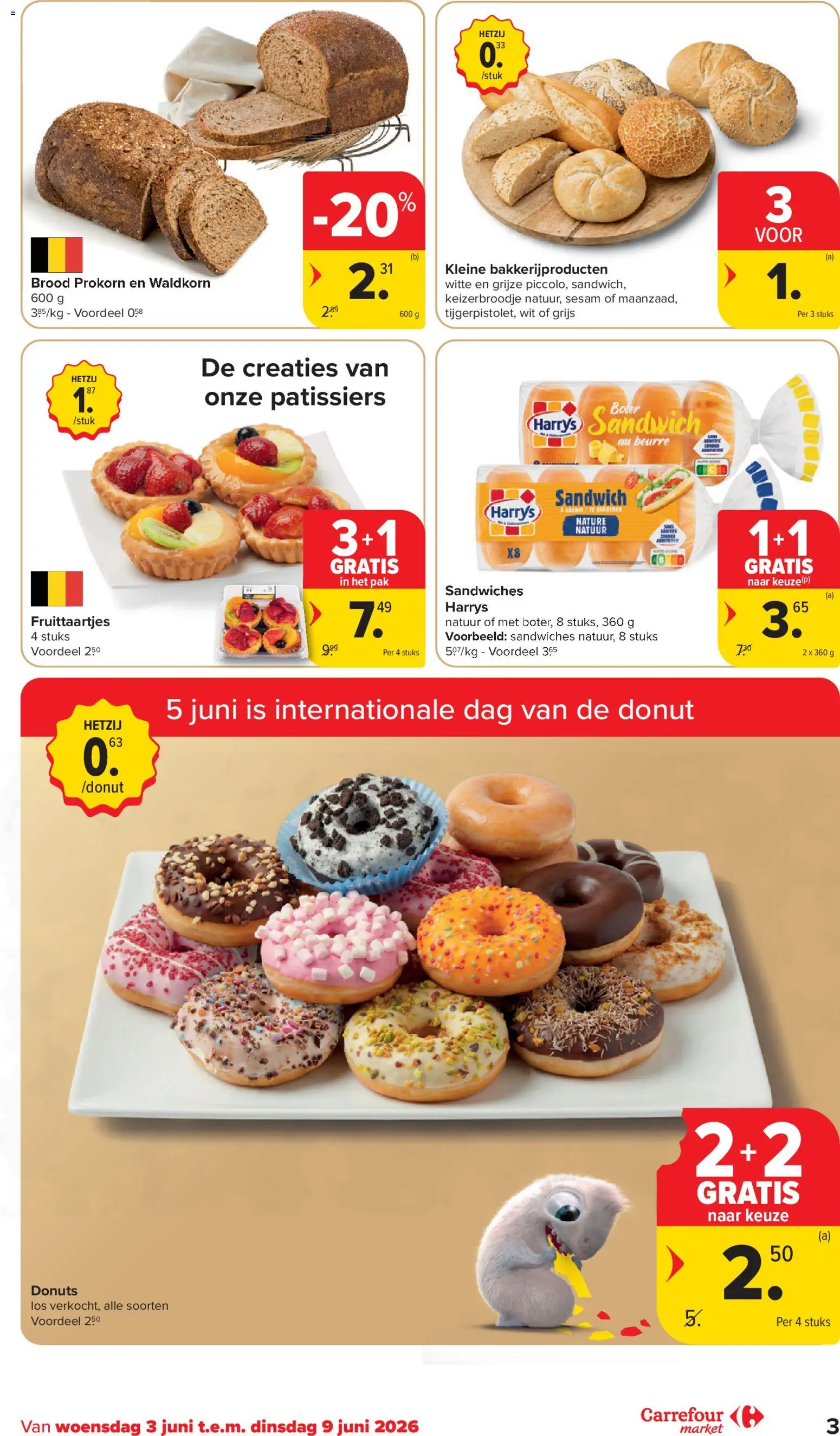 {H1} | Pagina: 3 | Producten: Sandwich, Donuts, Brood