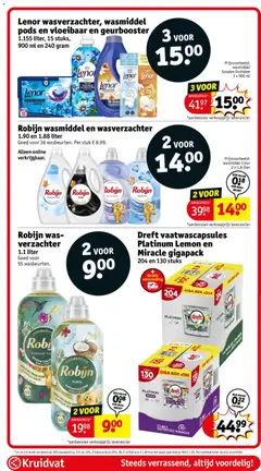 Lenor wasverzachter, wasmiddel pods en vloeibaar en geurbooster, 1.155 liter, 15 stuks, 900 ml en 240 gram - Voorbeeld van een folder van Kruidvat, geldig van 19.05.2026 | Pagina: 113