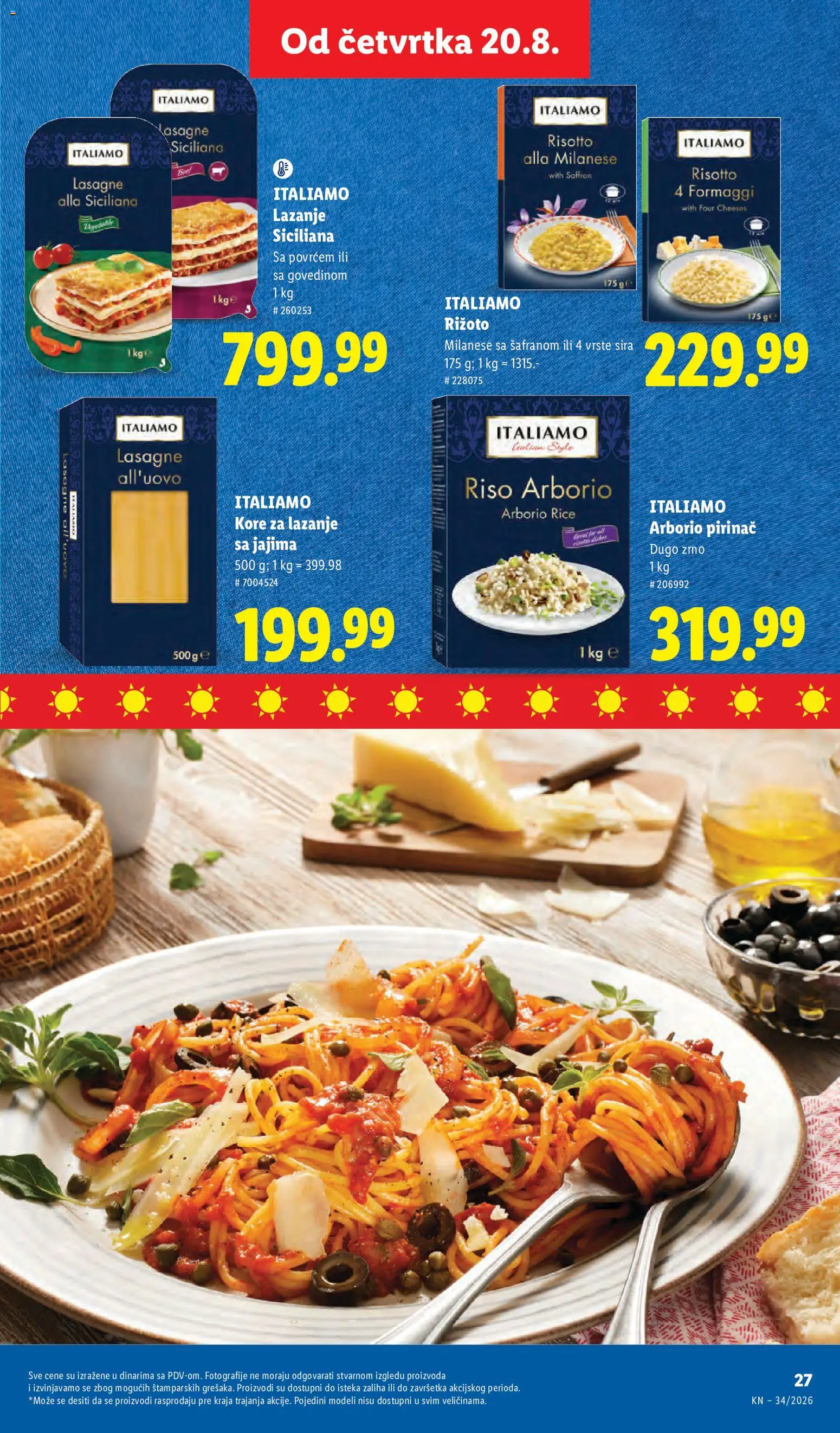 Lidl katalog - važi od 20.08.2026 | Strana: 57 | Proizvode: Lazanje, Pirinač