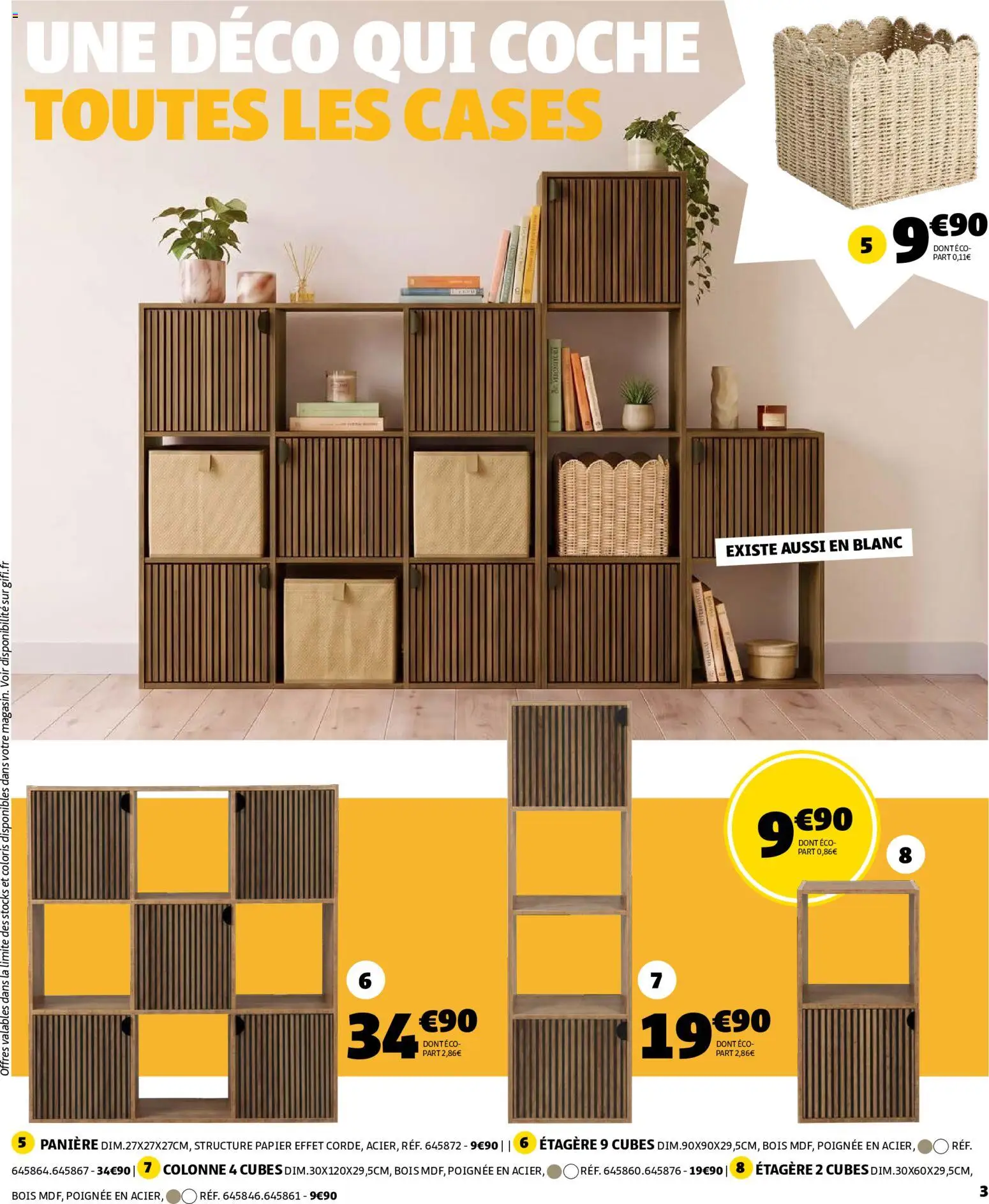 {H1} | Page: 3 | Produits: Colonne, Étagère