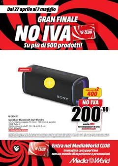 Anteprima del volantino Media World volantino valido a partire dal 27.04.2026 | Pagina: 23 | Prodotti: Speaker, USB