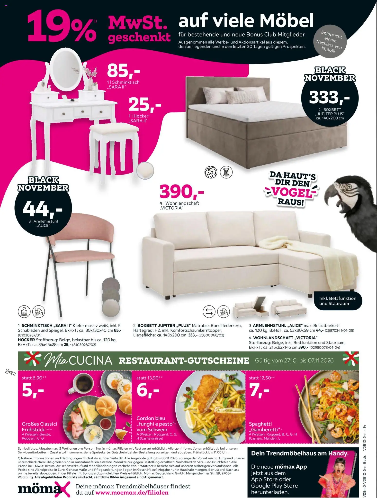 Mömax Black November – gültig ab 25.10.2026 | Seite: 14 | Produkte: Hocker, Matratze, Schminktisch, Bilder