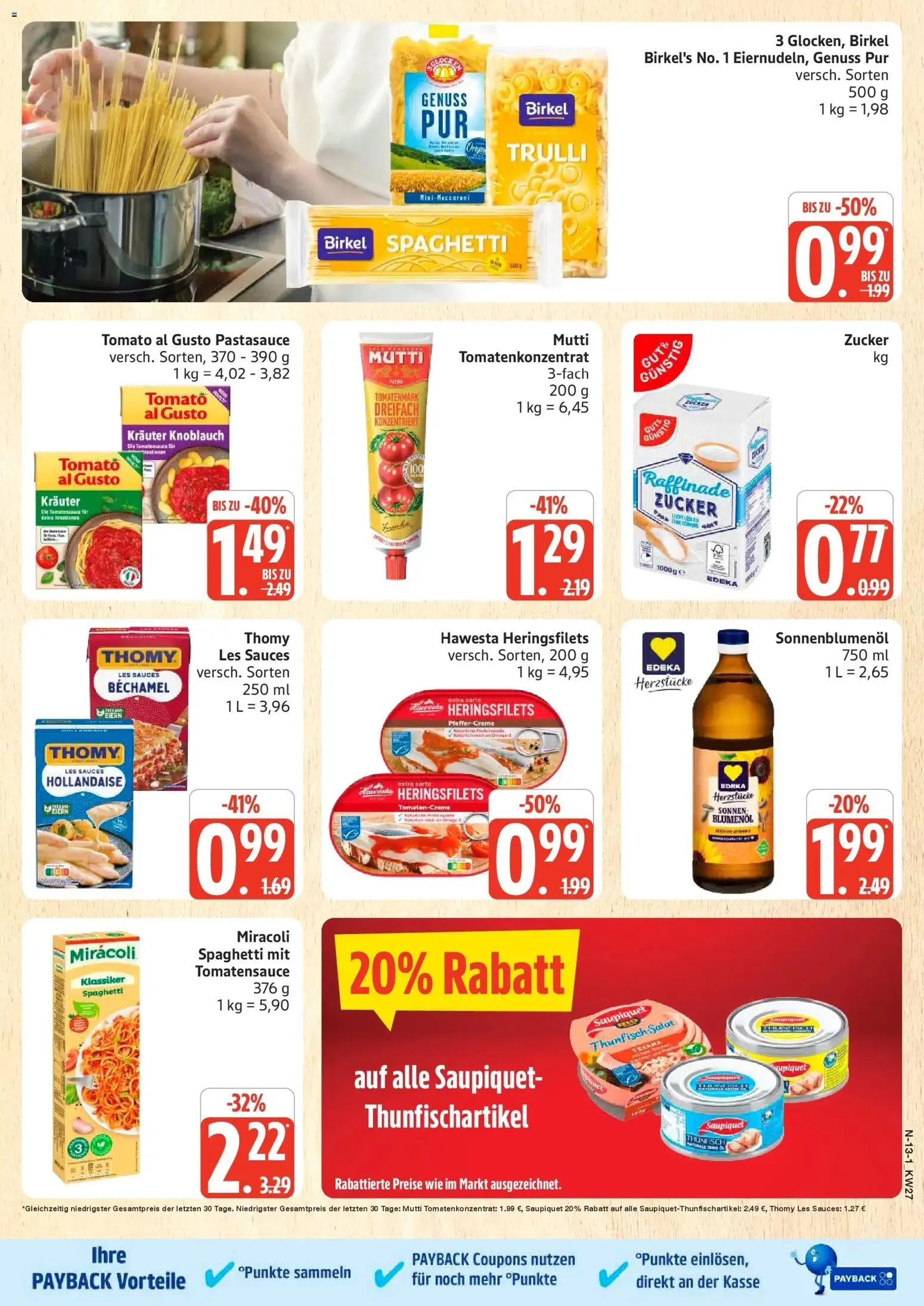 Edeka - EDEKA: Wochenangebote – gültig ab 28.06.2026 | Seite: 13 | Produkte: Thomy les sauces, Thunfisch, Creme, Knoblauch