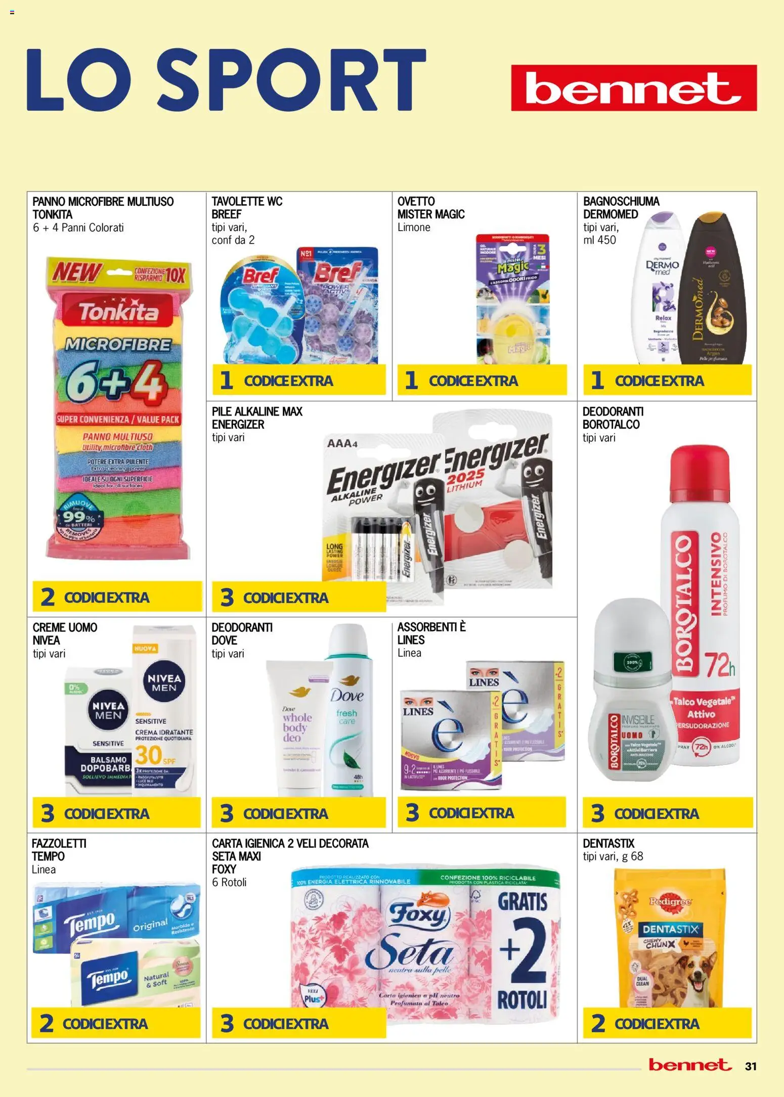 Volantino bennet del 07.04.2026 | Pagina: 31 | Prodotti: Carta igienica, Bagnoschiuma, Fazzoletti, Profumo