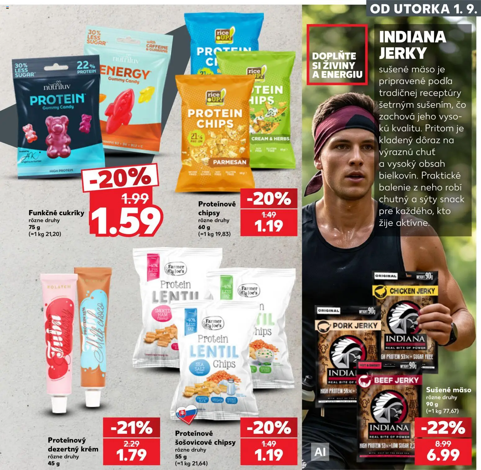 Kaufland SK akciós ujság - amely érvényes a következő dátumtól: 2026.09.01. | Oldal: 23 | Termékek: Chips, Farmer, Krém, Protein