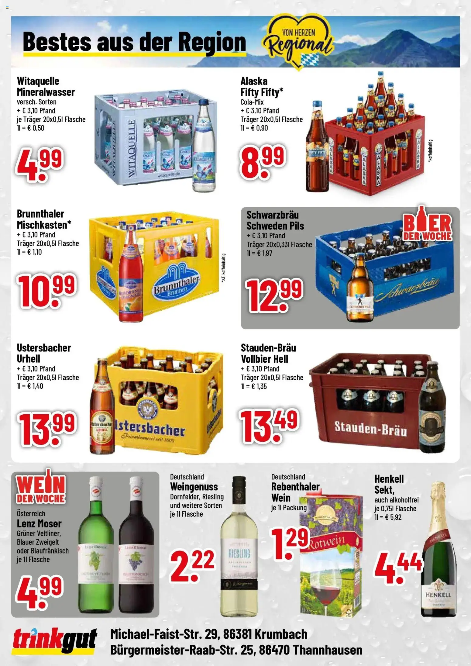 Trinkgut Prospekt Krumbach (ab 07.09.2026) » Angebote online | Seite: 4 | Produkte: Pils, Mineralwasser, Wein