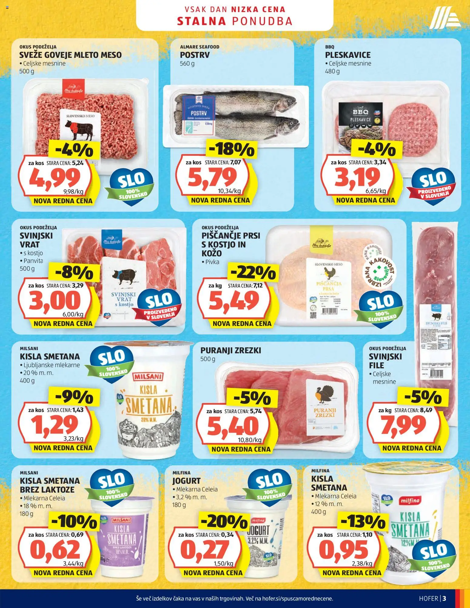 Hofer SI katalog | vrijedi od 26.08.2026 | Stranica: 3 | Proizvodi: File, Vrat, Jogurt, Meso
