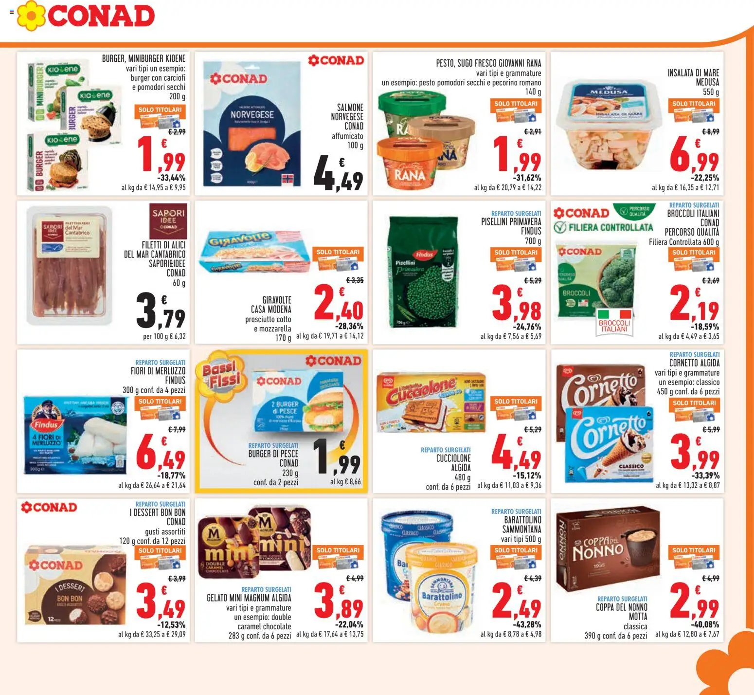 Volantino Conad del 26/08/2026 | Pagina: 13 | Prodotti: Pesce, Prosciutto, Sugo, Alici