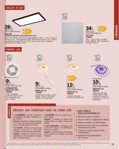 Brico E.Leclerc - Prévisualisation de Brico E.Leclerc - Guide decoration interieure valide à partir de 20/01/2026 | Page: 15 | Produits: Plan de travail, Dalle, Éclairage, Ruban LED