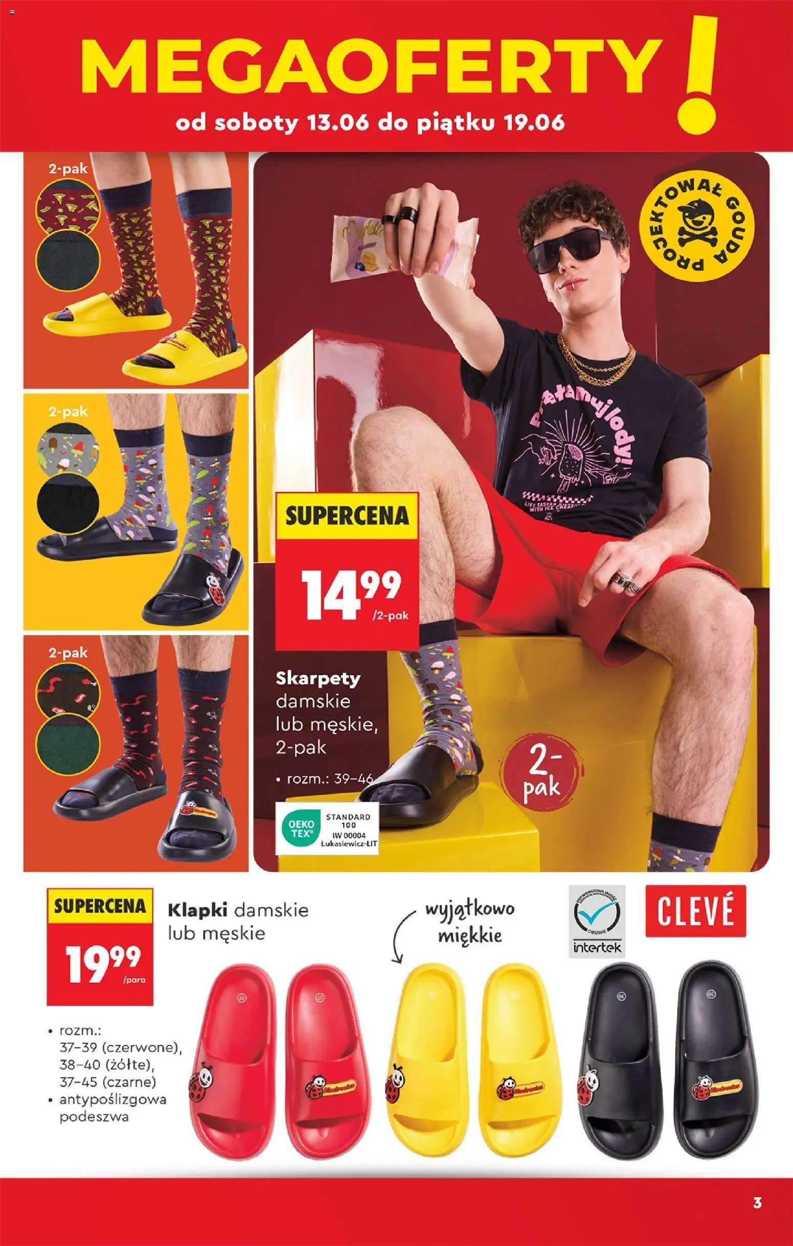 Biedronka gazetka - Hity i inspiracje od 13.06.2026 | Strona: 5 | Produkty: Skarpety, Skarpety damskie, Klapki, Klapki damskie