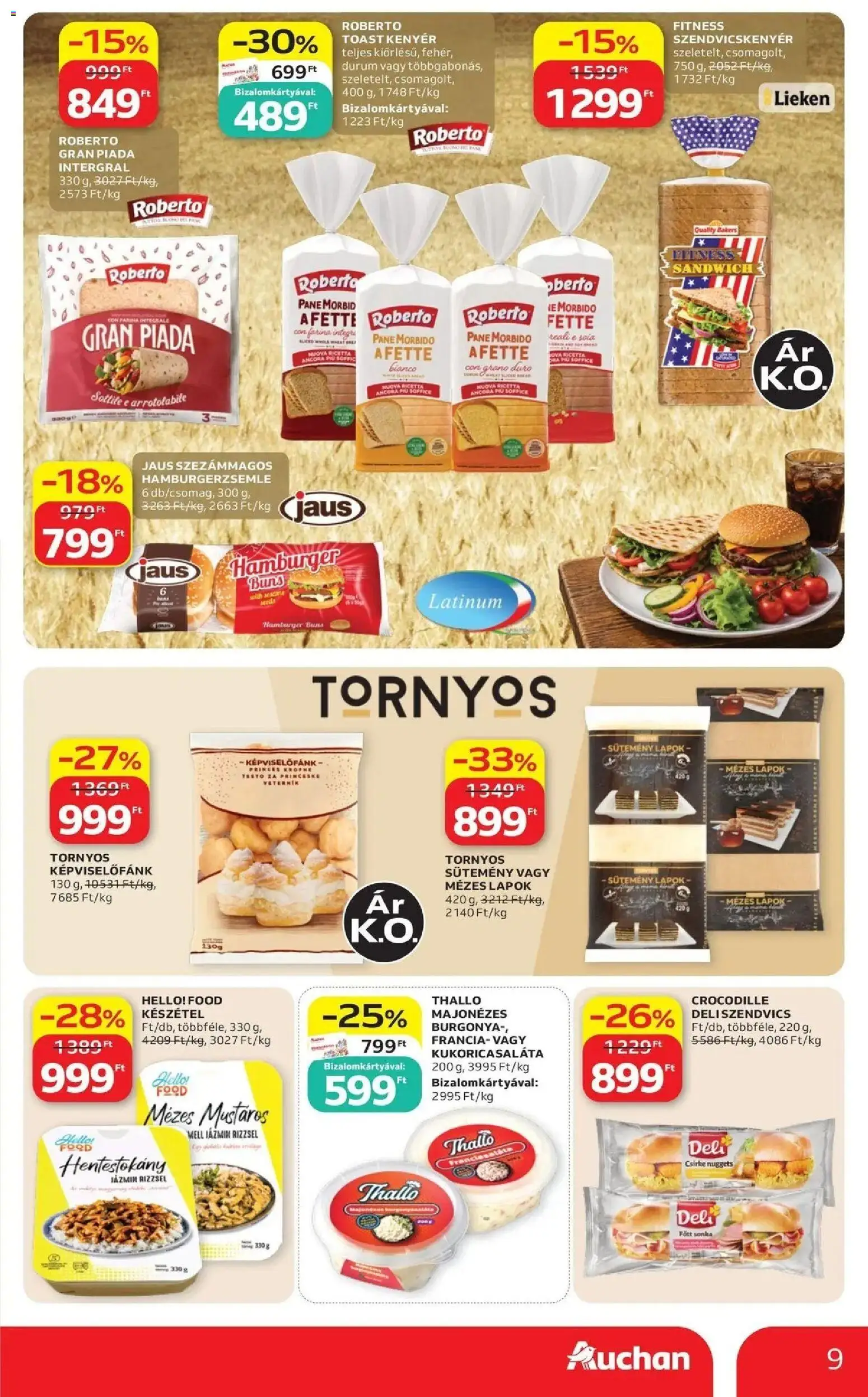 Auchan akciós újság Szolnok - 2026.09.03. -tól/töl > akció, lapozható szórólap 🛍️ | Oldal: 9 | Termékek: Sonka, Csirke nuggets, Főtt sonka, Készétel