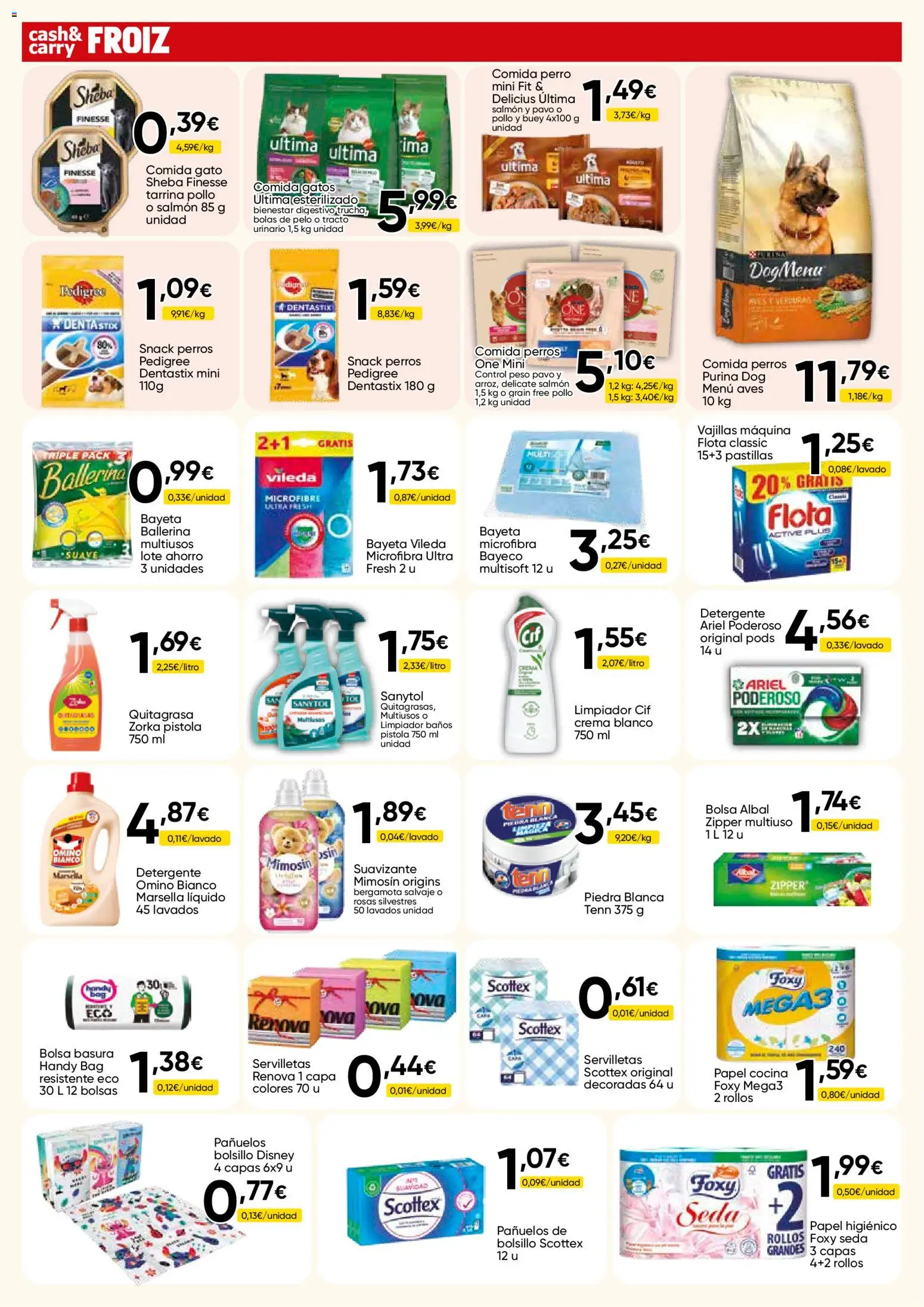 Froiz - Folleto Cash │ válido desde el 27/08/2026 | Página: 14 | Productos: Detergente, Suavizante, Cocina, Peso
