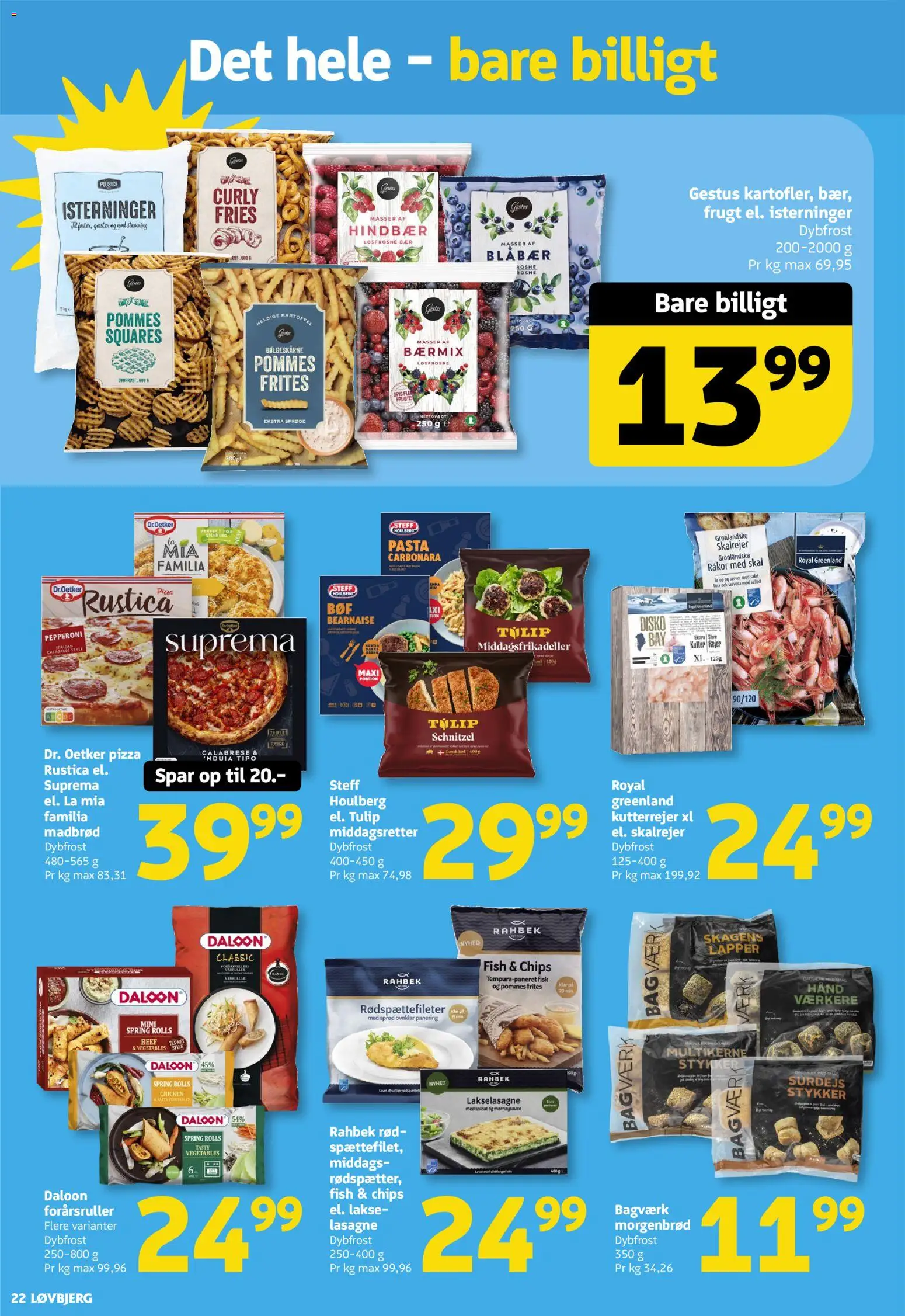 Løvbjerg tilbudsavis – gyldig fra 14/08/2026 | Side: 22 | Produkter: Blåbær, Fisk, Pasta, Chips