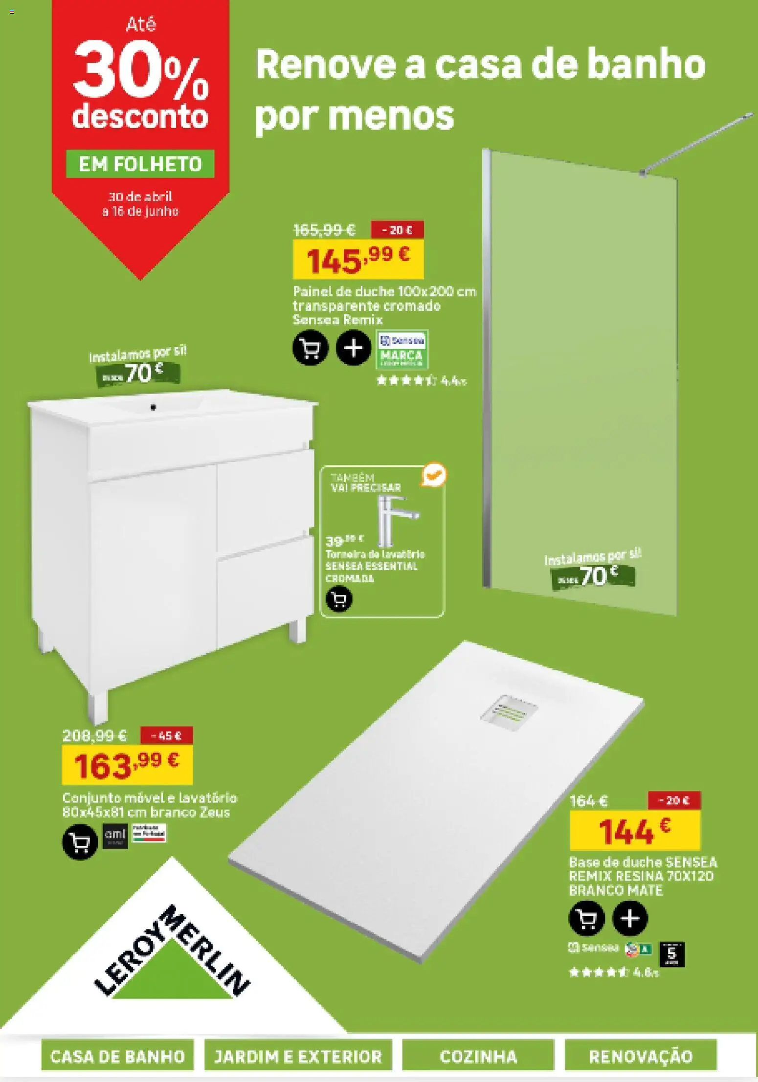 Leroy Merlin Arquipélago dos Açores │ válido de 30.04.2026 | Página: 1 | Produtos: Base, Lavatório, Casa de banho, Banho